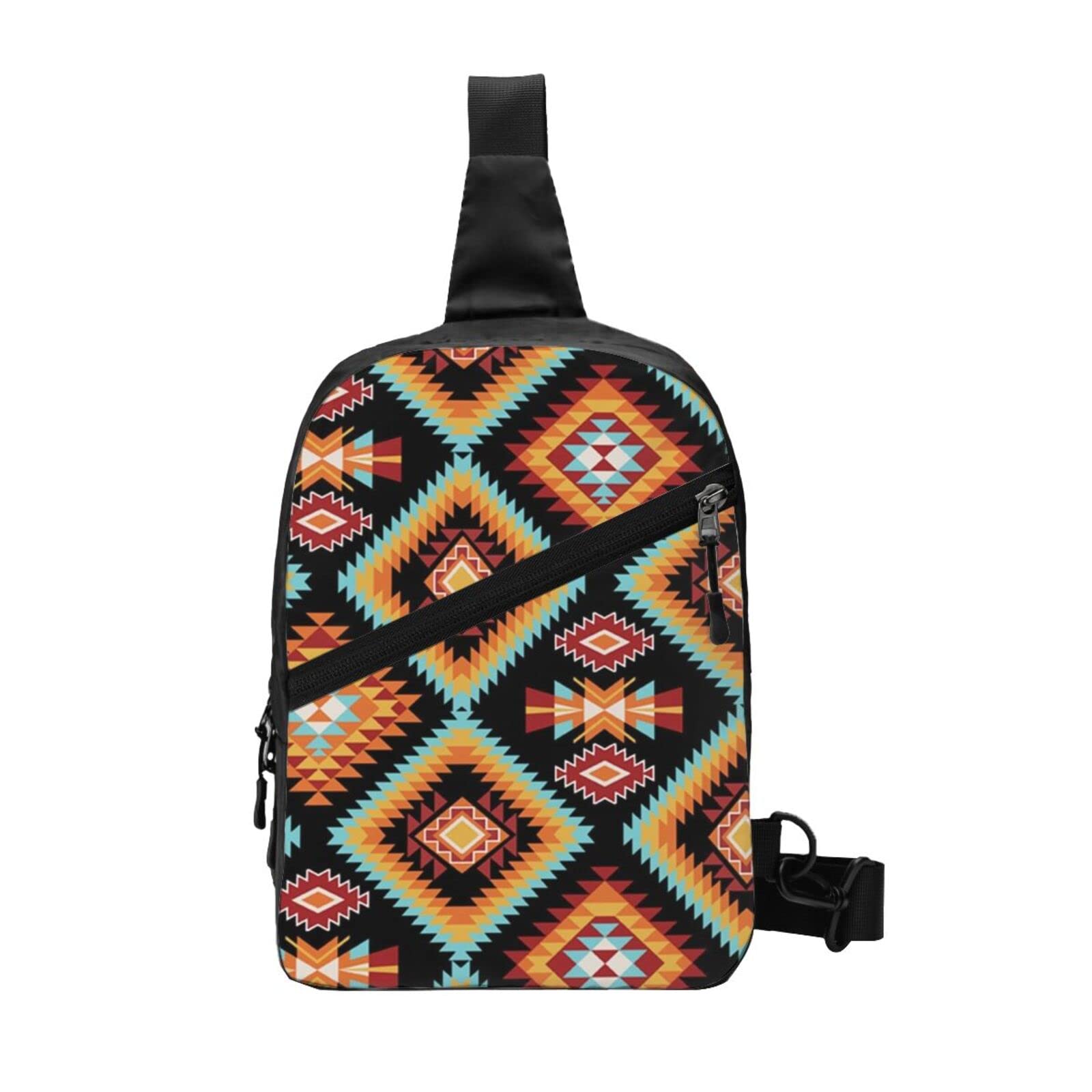 Native American Pattern Sling Crossbody Backpack - Lightweight Shoulder Bag for Men & Women - Hiking, Travel, Cycling & Outdoor Adventures