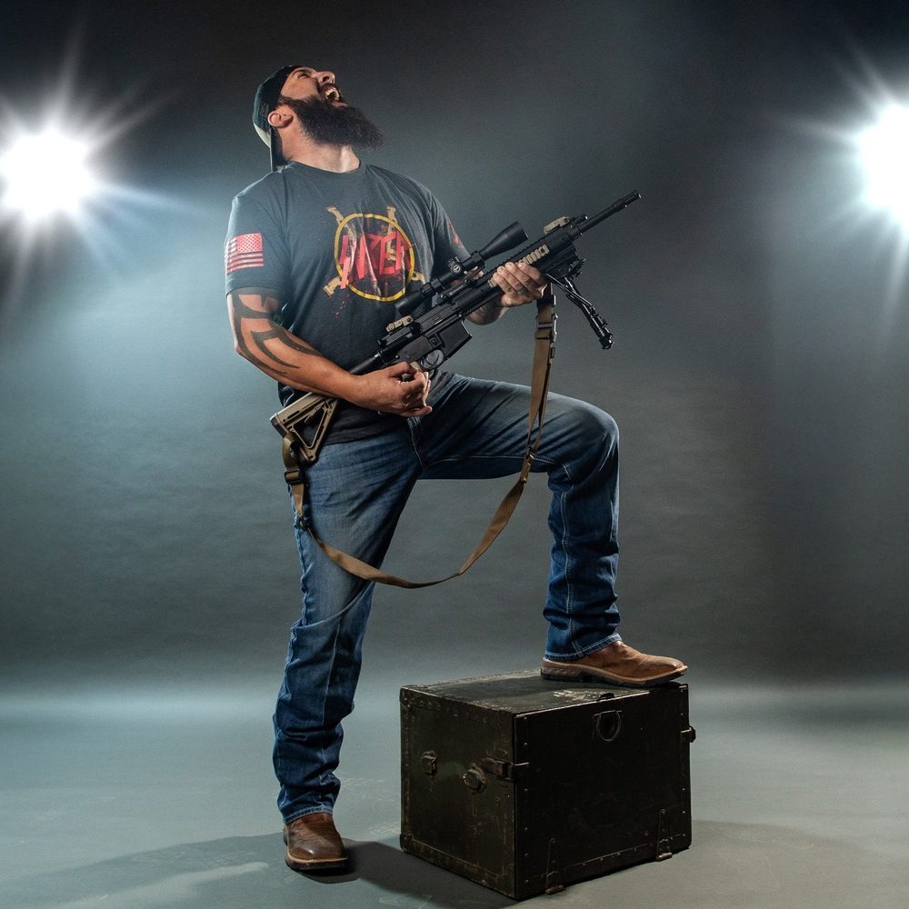 Sniper Tour T-Shirt for Men - Charcoal Gray Cotton Tee - Perfect for Outdoor Adventures, Concerts, and Casual Wear