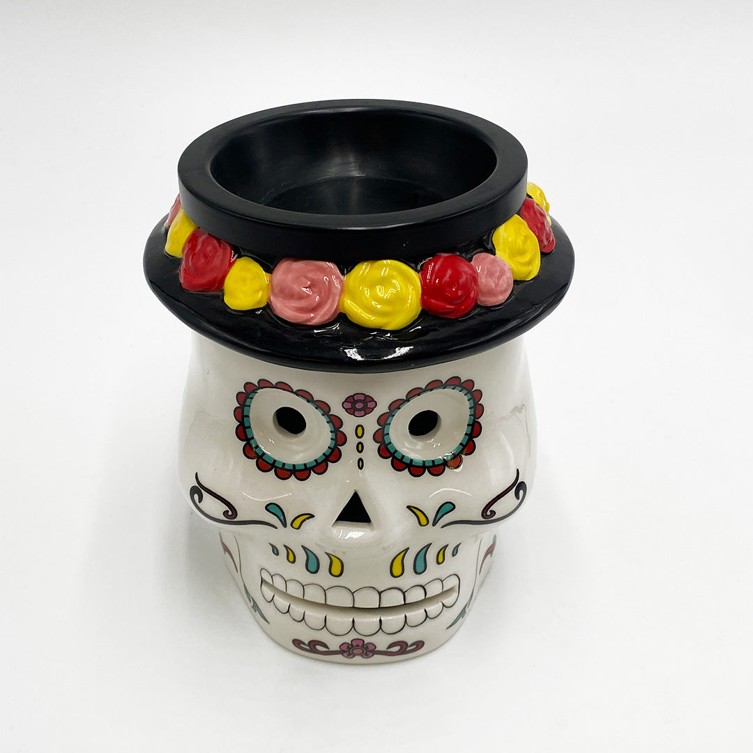 Premium Cello Sugar Skull Electric Wax Melt Burner - Perfect for Home, Office & Halloween Decor
