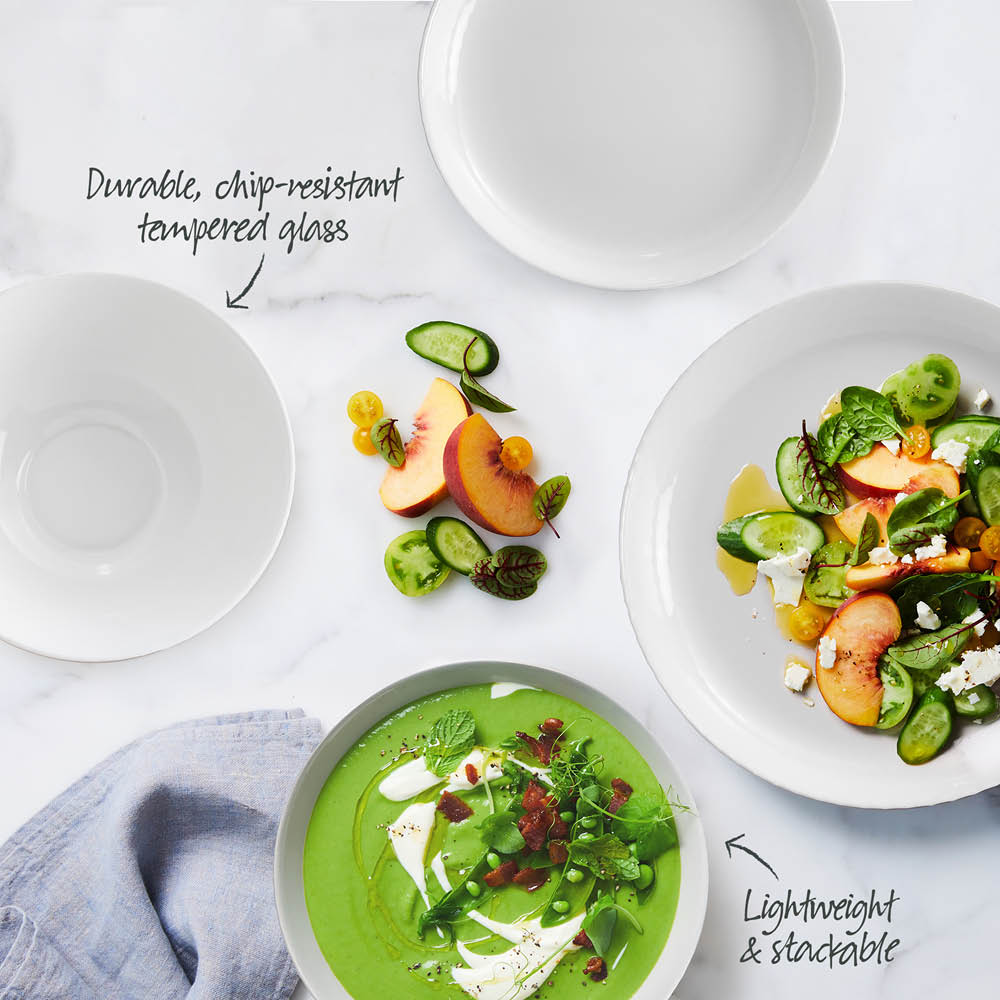 Premium Diamond White 12-Piece Dinnerware Set - Elegant Porcelain Plates, Bowls & Cups - Perfect for Formal Dining, Wedding Gifts & Holiday Entertaining