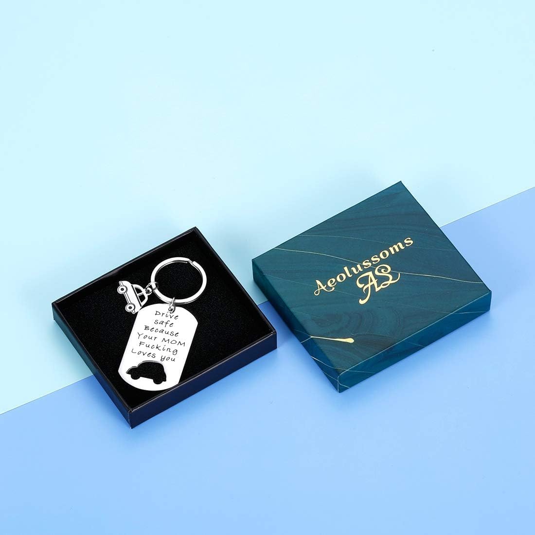 Funny New Driver Keychain - Drive Safe Gift for Teen Boys & Girls - 16th & 18th Birthday Present from Parents - Valentine's Day & College Graduation Gift for Him/Her - Perfect for Car Keys & Backpack Accessories