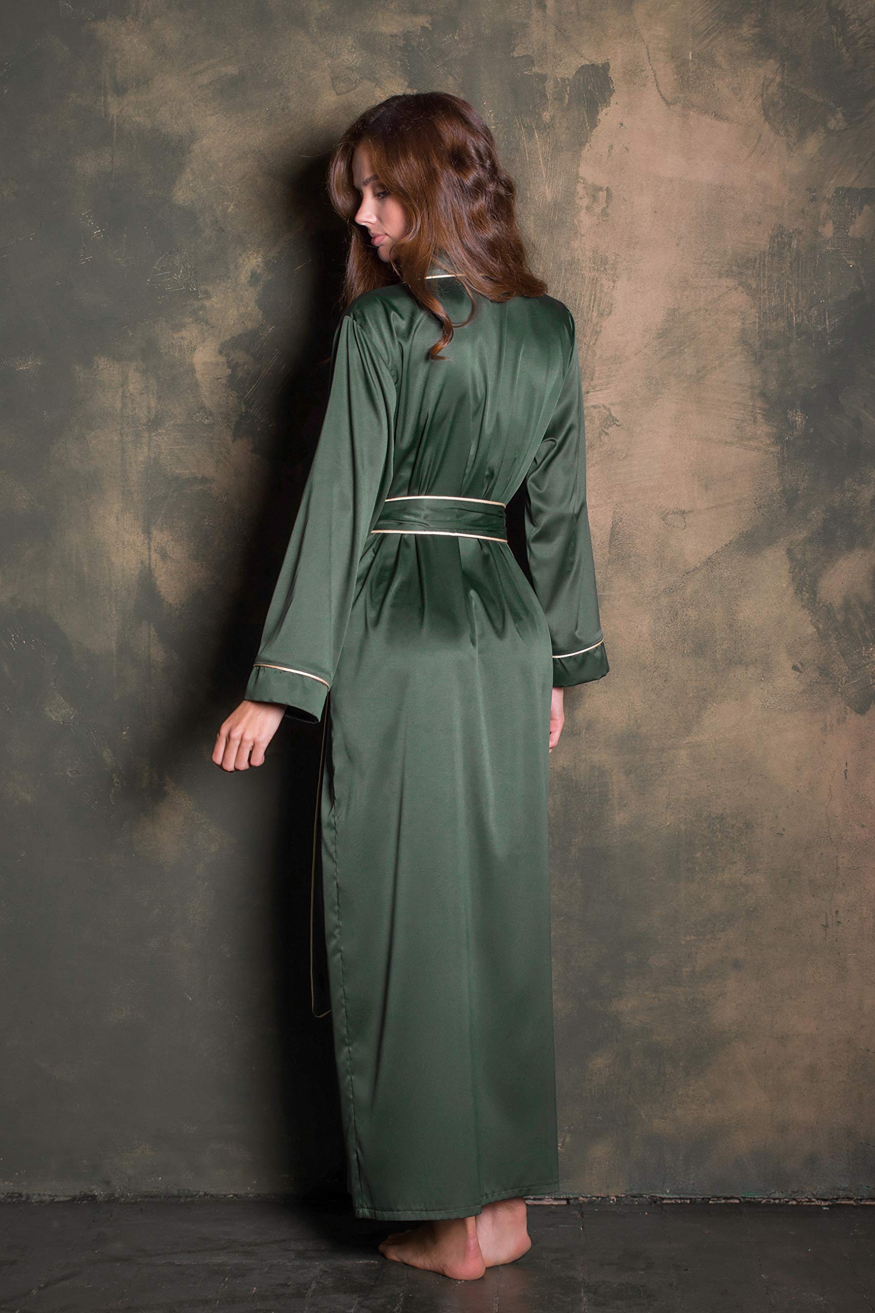 Luxury Long Silk Robes for Women - Plus Size Satin Kimono Robe Elegant Sleepwear & Loungewear for Spa, Bridal Party & Home Relaxation
