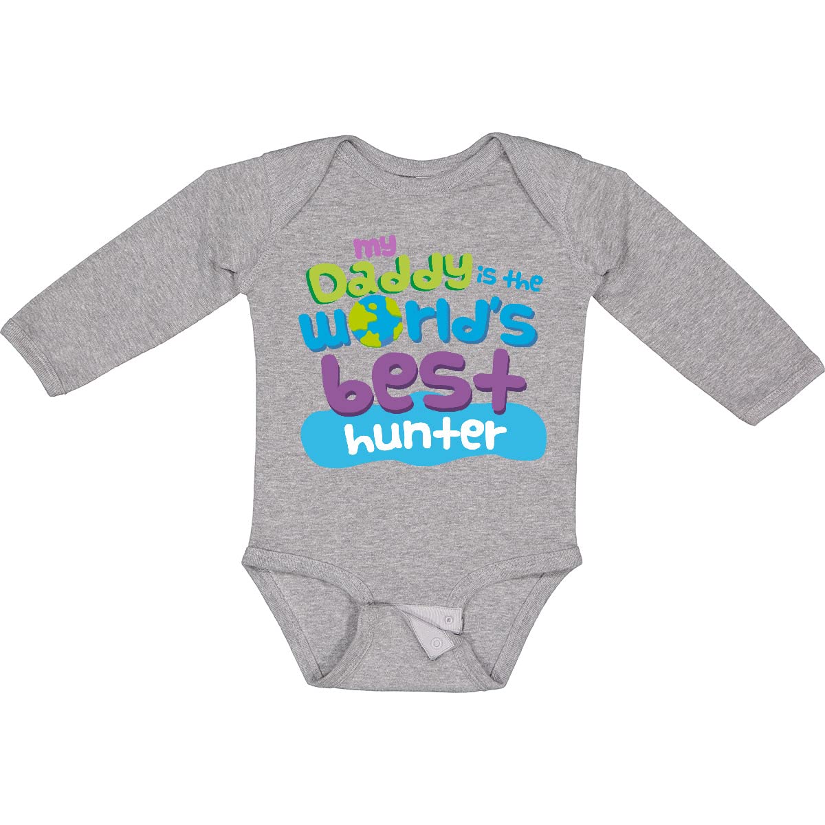 Inktastic Hunting Dad Worlds Best Long Sleeve T-Shirt - Comfortable Graphic Tee for Outdoor Enthusiasts, Fathers Day Gift, Hunting & Camping Apparel