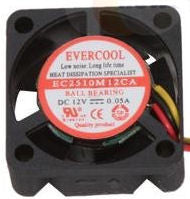 Evercool 25mm x 10mm 12V DC Brushless Cooling Fan with 3-Pin Connector - Quiet PC Case Fan for Computer, Electronics, and DIY Projects - Perfect for CPU Cooling, Gaming Rigs, and Server Ventilation