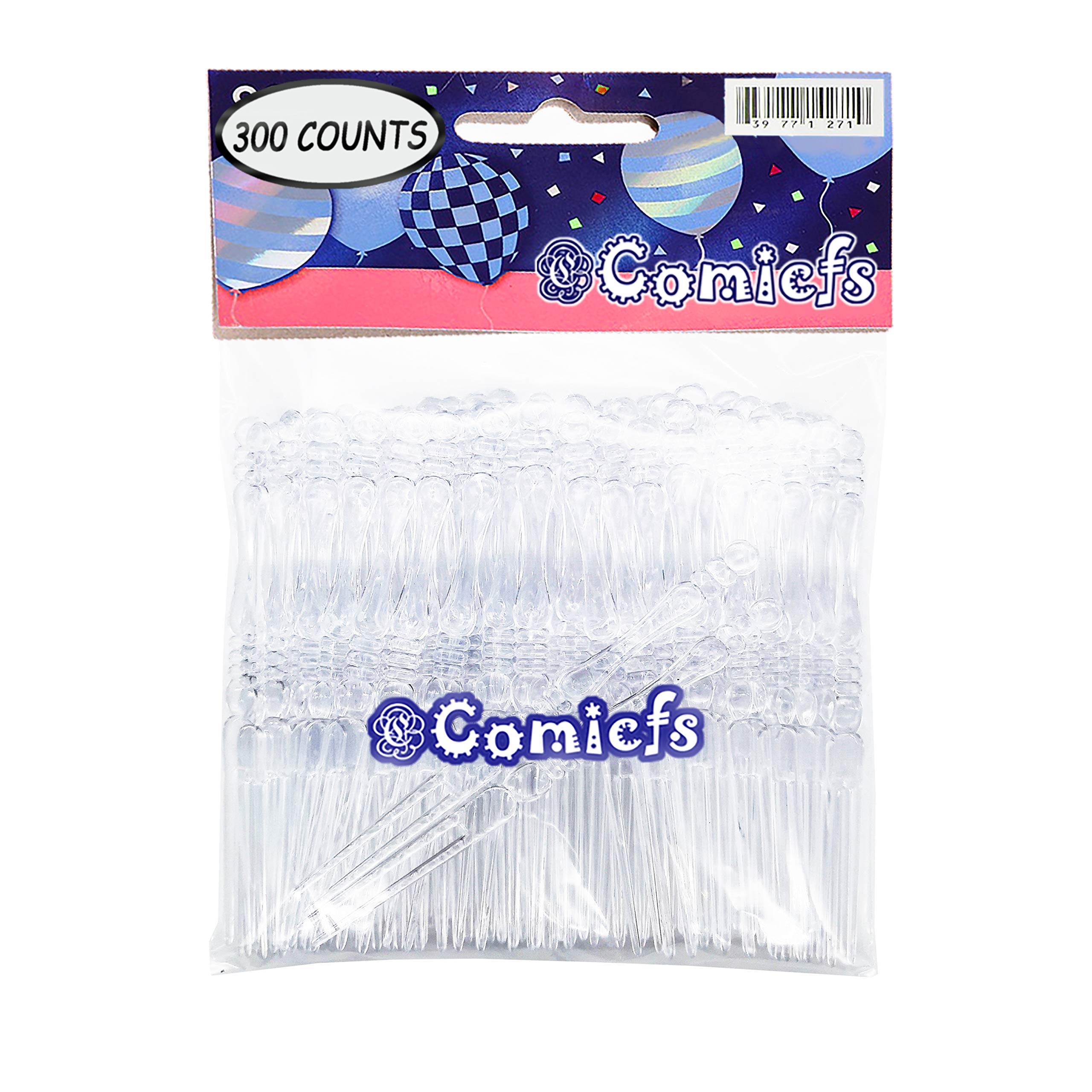 300pcs Disposable Plastic Fruit Forks - 4 Inch Clear Mini Forks for Cocktails, Appetizers, Salads, Cakes & Desserts | Perfect for Parties, Picnics & Catering Events