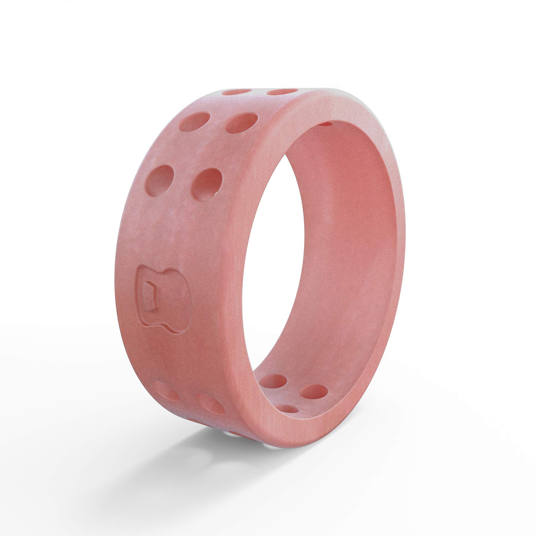 Women's Misty Rose Perforated Silicone Ring Size 9 - Comfortable & Durable Wedding Band for Active Lifestyles, Swimming, Gym & Outdoor Activities