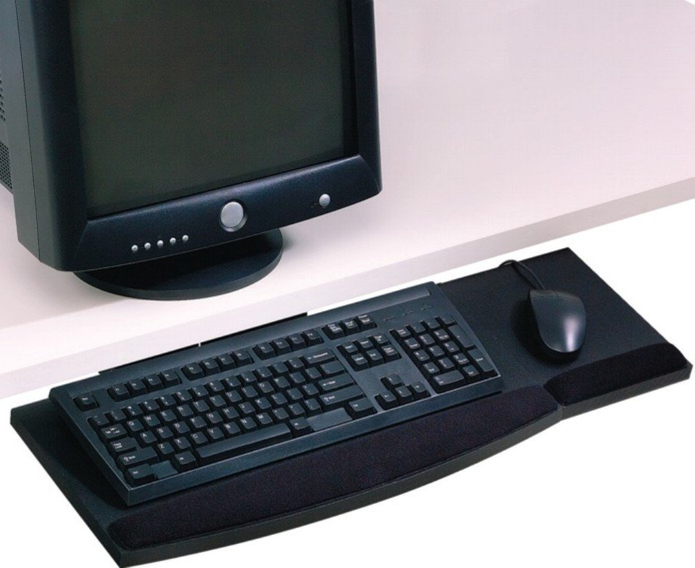 Ergonomic Lift-N-Loc Articulating Keyboard Tray Arm - 360° Swivel & 30° Adjustable Tilt - Black (MATKA150) - Perfect for Home Office, Gaming Setup & Workspace Ergonomics