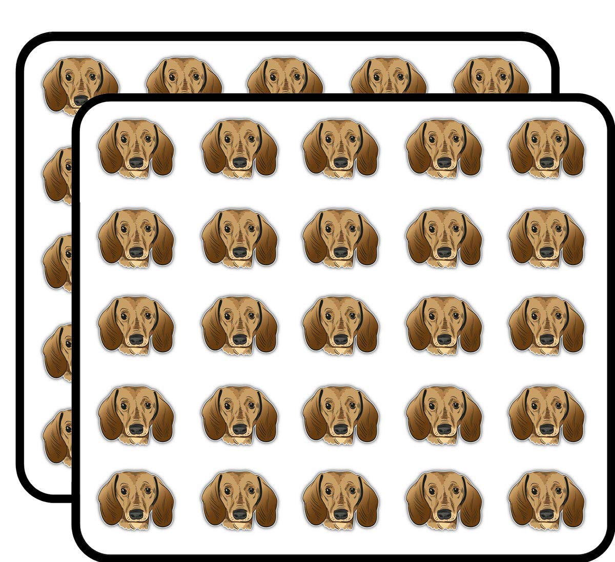 50 Pack Dachshund Dog Head Stickers - Cute Scrapbooking, DIY Crafts, Bullet Journal & Planner Decor for Kids & Adults - Perfect for Albums, Calendars, Art Projects & Home Decor