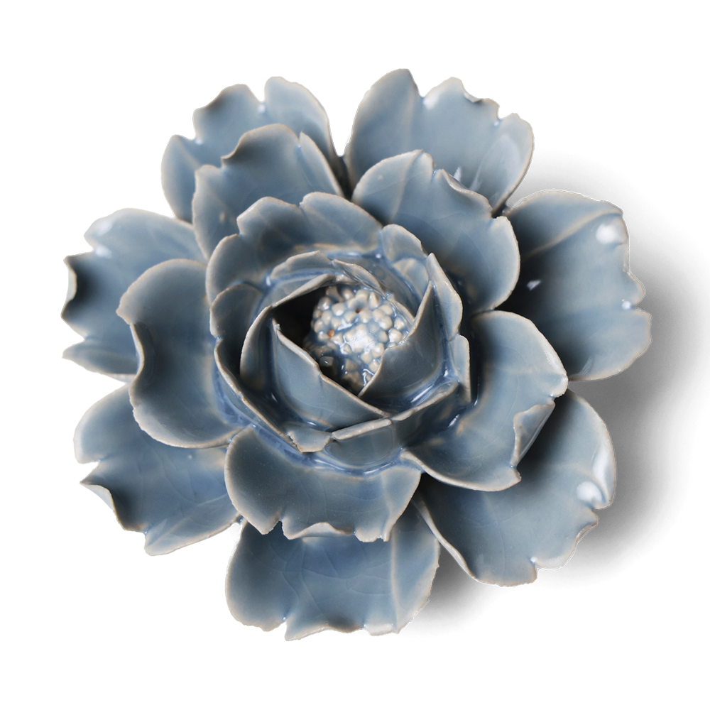 Blue Rose Ceramic Flower Pot - Elegant English Garden Decor for Home, Office, and Outdoor Spaces
