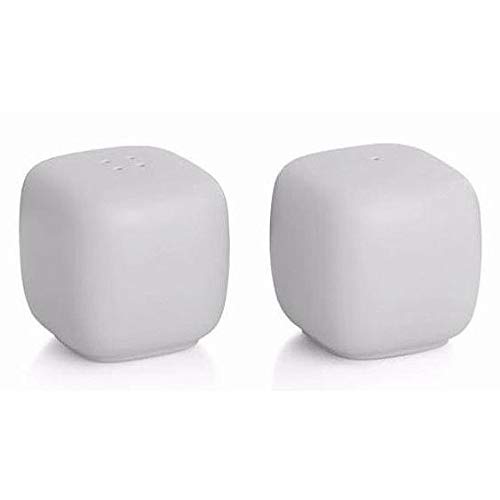 Nambe POP Collection Salt and Pepper Shaker Set - Modern Chalk Finish for Kitchen, Dining Table, and Gift Giving