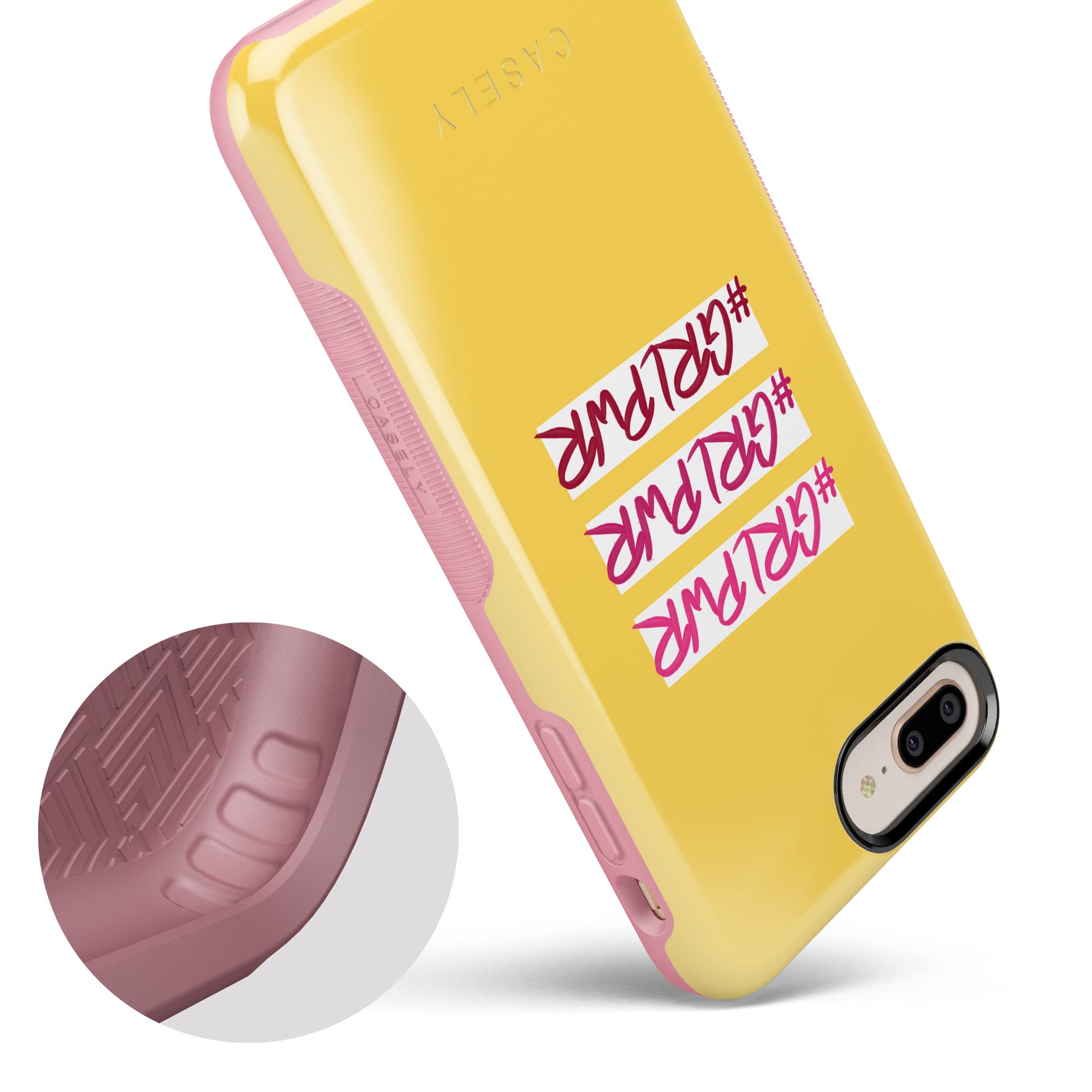 Casely iPhone 6/7/8 Plus Case - #GRLPWR Triple Threat Protective Phone Cover | Slim Shockproof Case for Women, Girls | Perfect for Work, School & Everyday Use