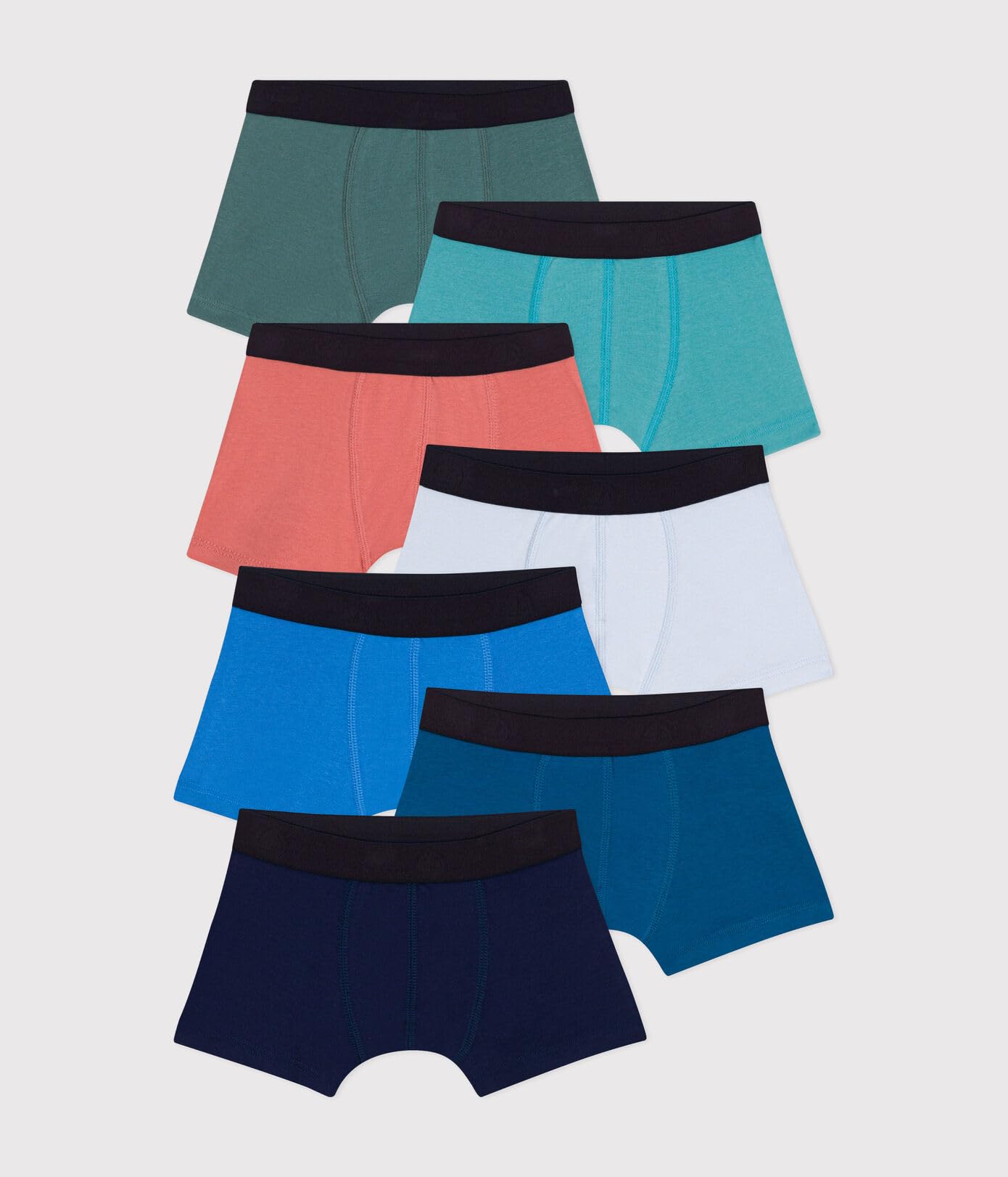Petit Bateau Boys' Cotton Boxer Briefs Underwear - 7 Pack for Kids Ages 2-12 Years | Soft & Comfortable for Everyday Wear, School & Playtime