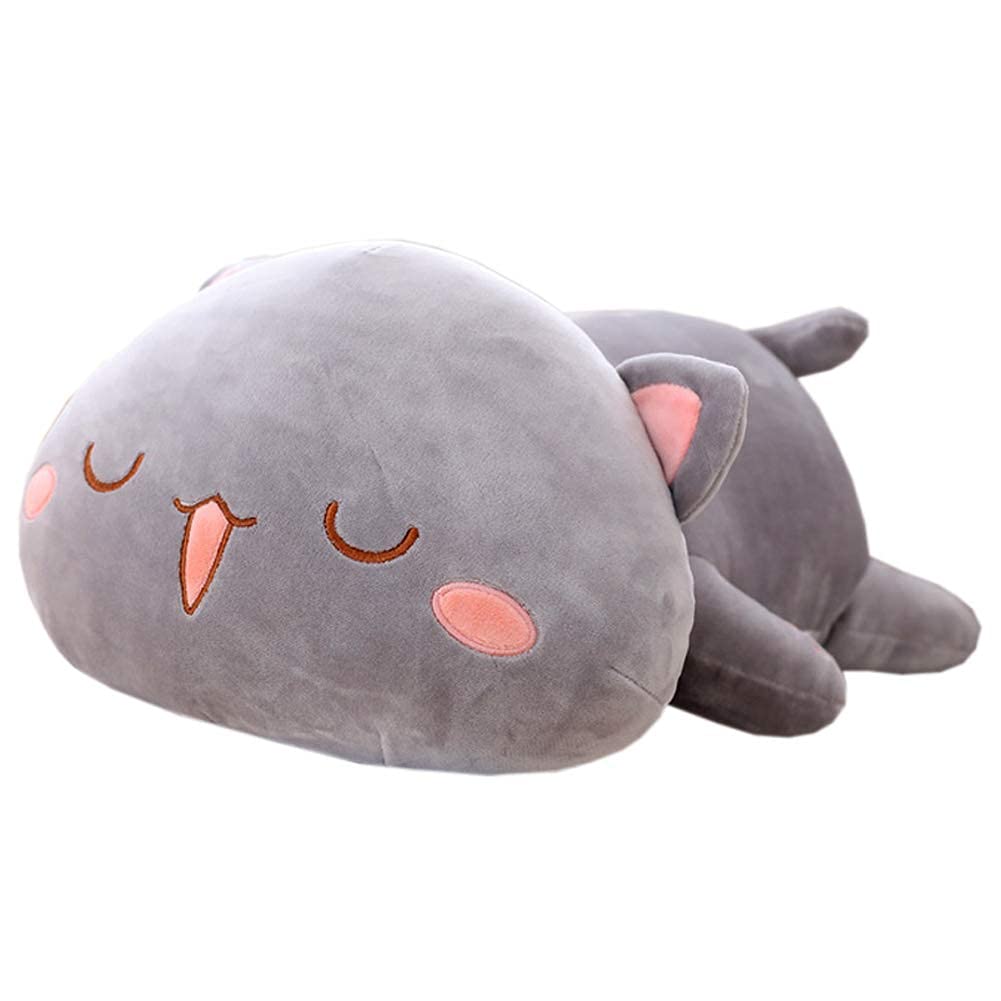 35-65 Kawaii Lying Cat Plush Toy - Soft Stuffed Animal Pillow for Kids & Girls - Cute Cartoon Cat Doll for Bedroom Decor, Gifts & Cuddling