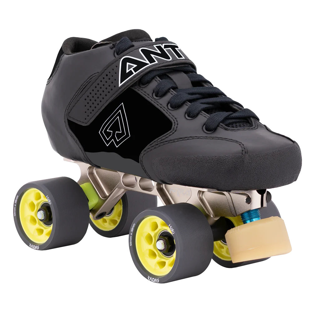 Antik Jet Carbon/Arius Quad Roller Skates Package - Premium Figure Skating & Derby Roller Skates for Adults - Perfect for Indoor Rinks, Outdoor Trails & Roller Derby Competitions