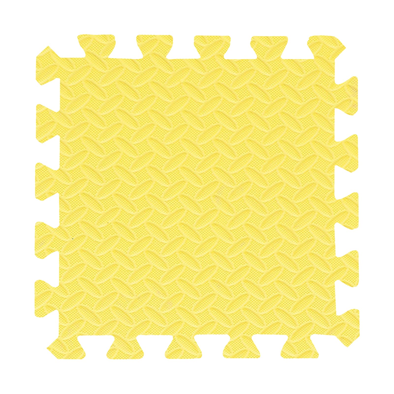 12-Piece EVA Interlocking Floor Tiles - Non-Slip Exercise Play Mat with Border, Thickened Foam Carpet Tiles for Gym Equipment, Home Workouts, Yoga & Kids Play Area - 30x30x1.2cm Yellow Tiles - Perfect for Home Gym, Nursery & Fitness Training