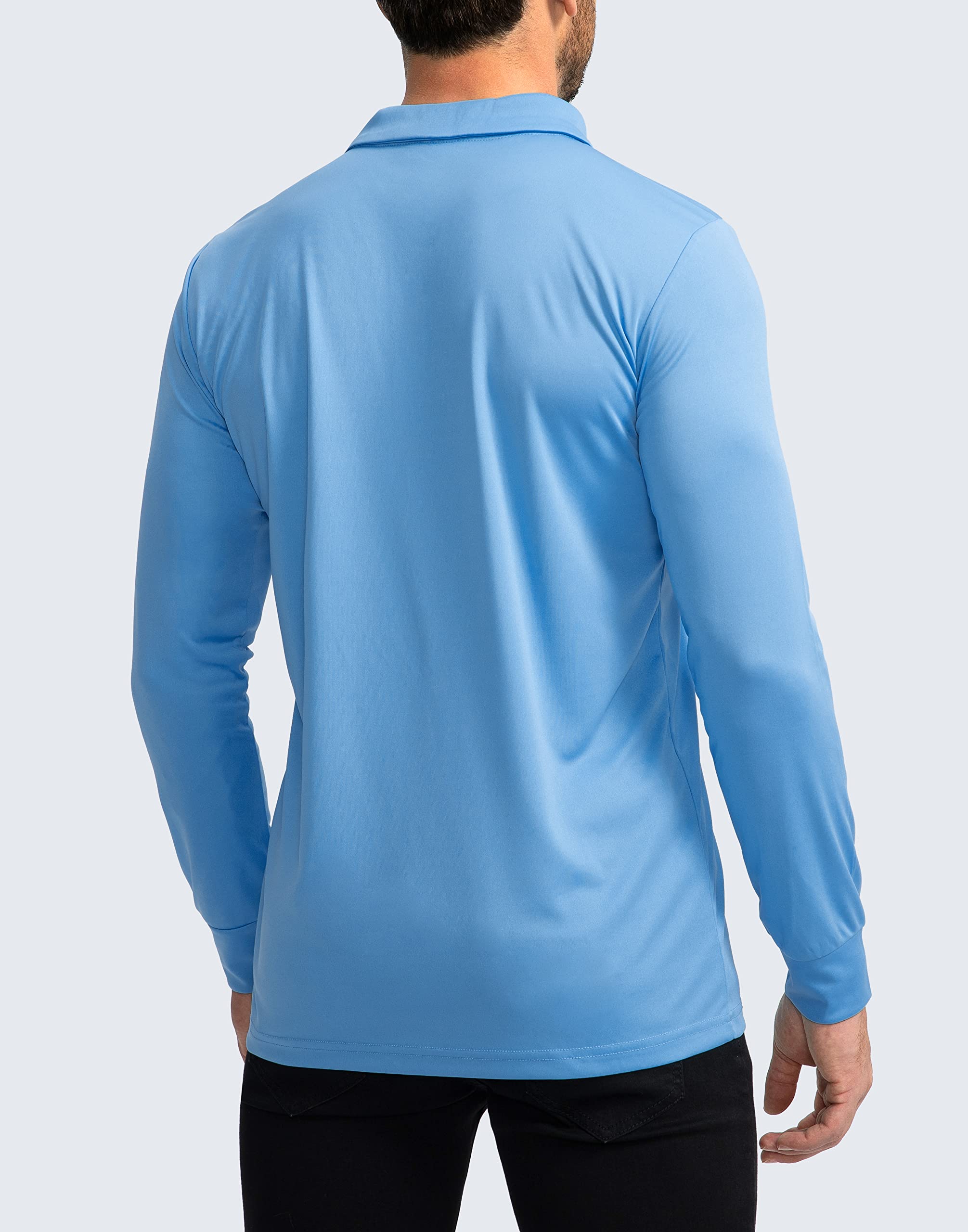 Men's Long Sleeve Polo Shirt - UPF 50+ Sun Protection Golf Shirt, Lightweight & Breathable for Work, Fishing & Outdoor Activities | Perfect for Golfing, Hiking & Summer Wear