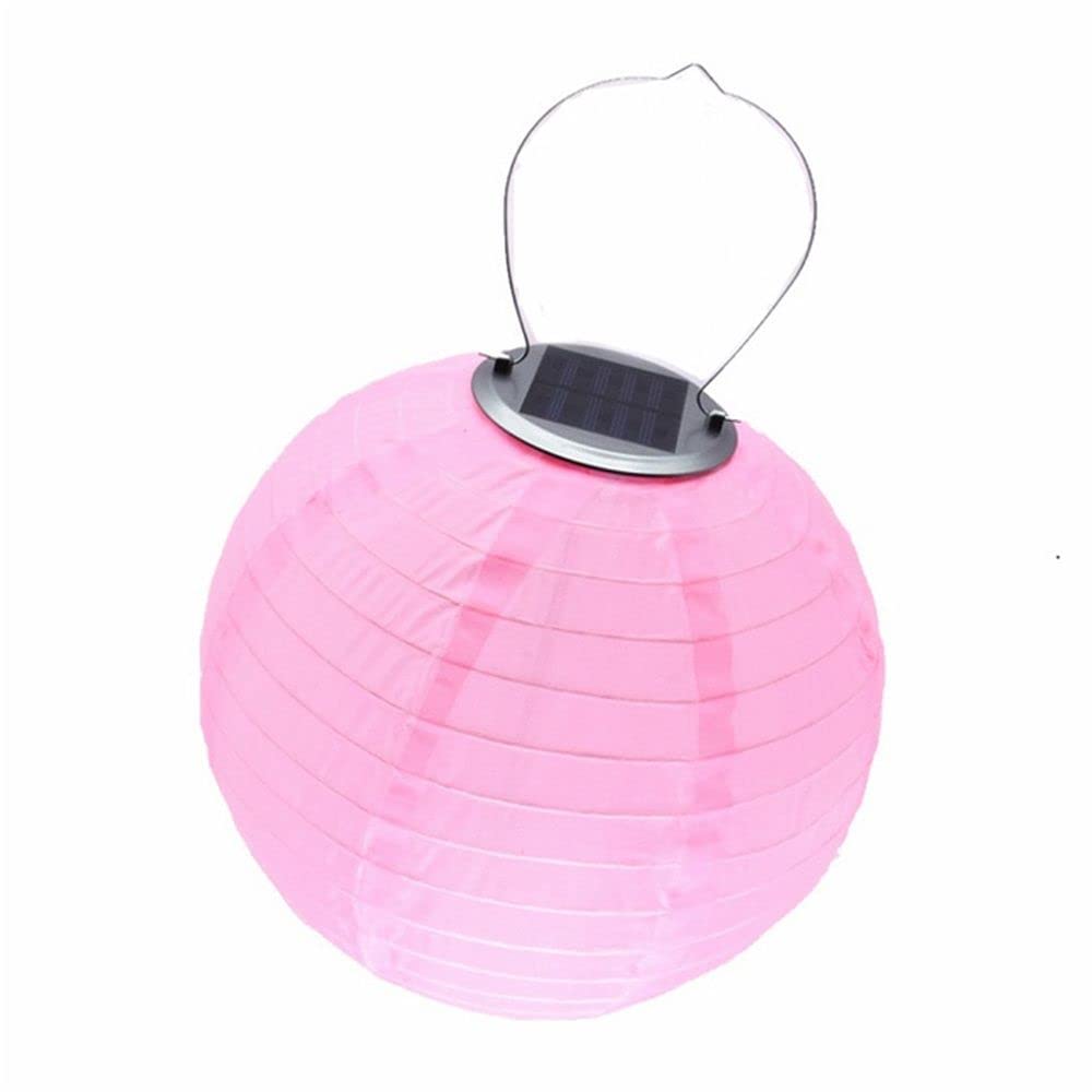 Houchu Solar Hanging Lantern - Waterproof Outdoor Garden Lights for Wedding, Mid-Autumn Festival & Home Decoration - Pink Solar Powered LED Fairy Lights for Patio, Yard & Party Decor