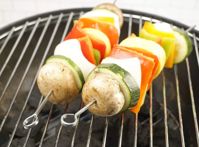 12 Inch Flat Skewers for Grilling - Stainless Steel BBQ Skewers for Shish Kabob, Meat, Vegetables - Perfect for Outdoor Cooking, Camping & Backyard Parties