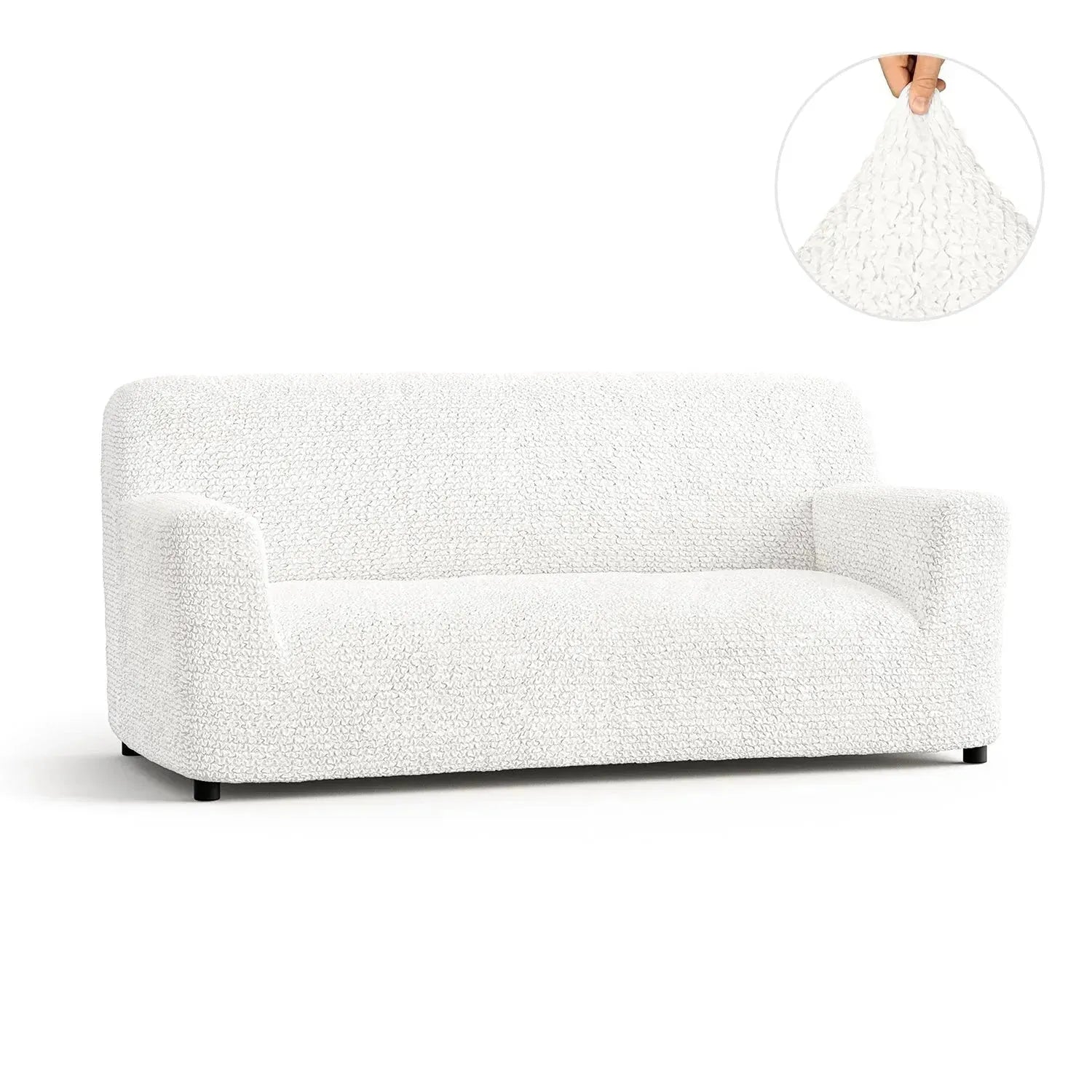 3 Seater Sofa Slipcover - Microfiber Fabric Stretch Couch Cover for Living Room, Home Decor & Furniture Protection