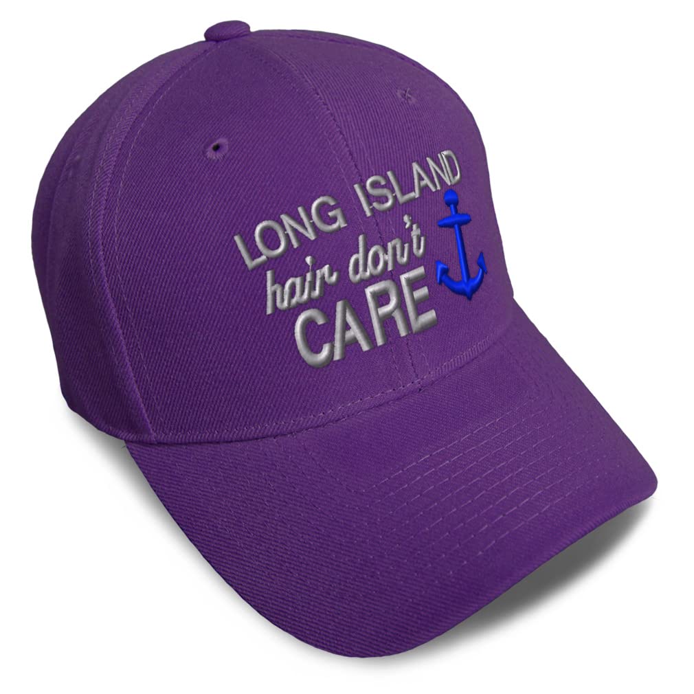 Stylish Baseball Cap for Men & Women - Long Island Hair Don't Care Dad Hat - Adjustable Cotton Snapback for Outdoor Activities, Sports & Casual Wear