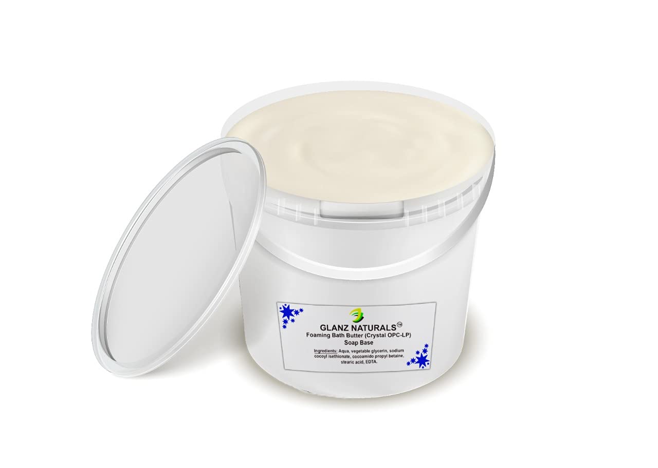 Glanz Naturals Foaming Bath Butter - Sulfate & Paraben Free Soap Base (5KG) for Luxurious Bubble Bath & Spa Relaxation | Crystal OPC Formula | Vegan & Cruelty-Free Skincare