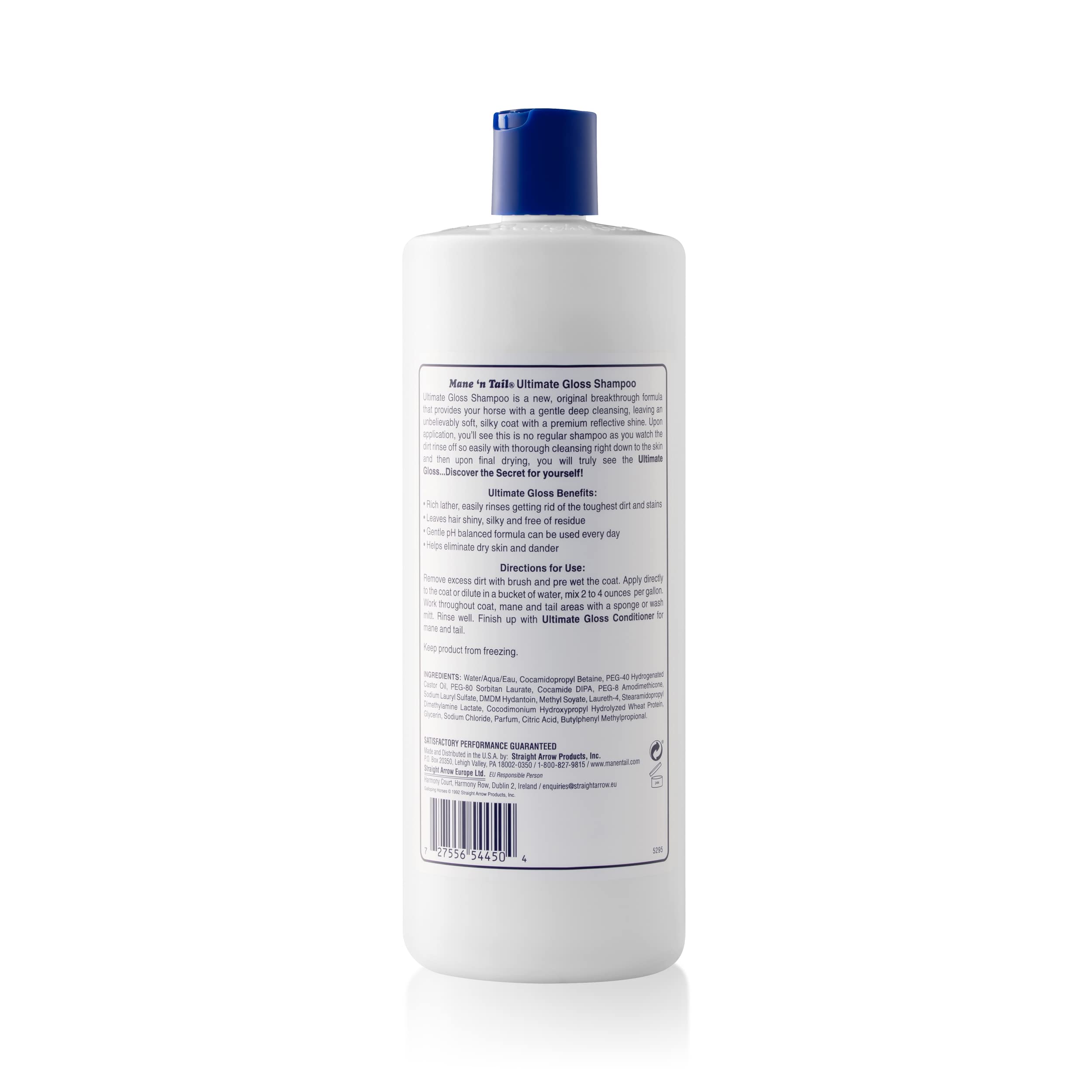 Mane 'n Tail Ultimate Gloss Shampoo for Horses & Humans - 32oz Moisturizing & Shine Enhancing Formula - Perfect for Show Prep & Daily Grooming