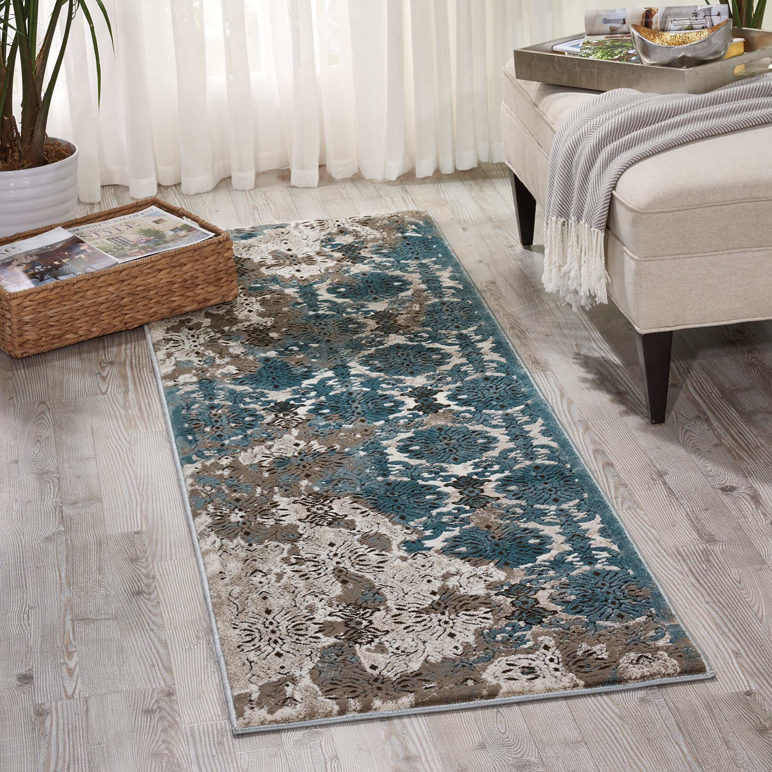 Nourison Karma Vintage Ivory/Blue 2'2