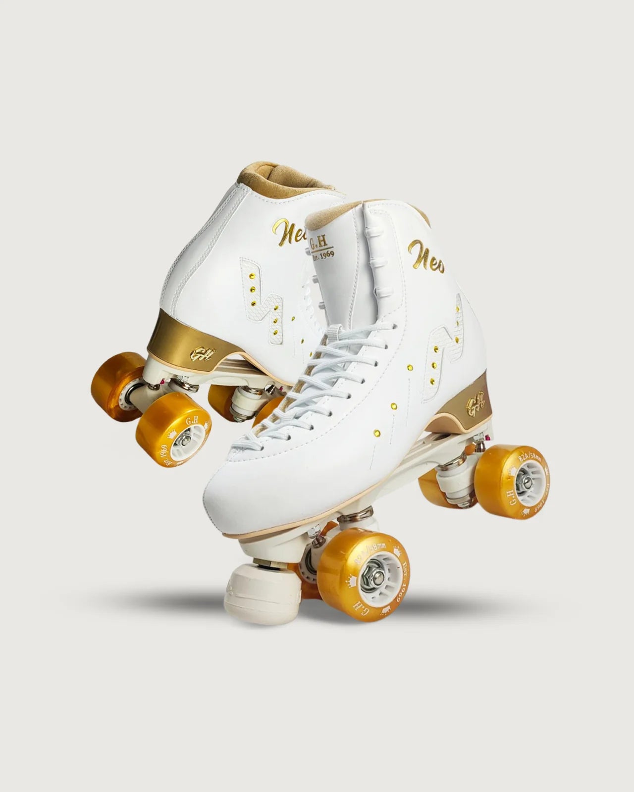 GH Neo Quad Roller Skates for Adults - Adjustable Outdoor & Indoor Rollerblades with Light-Up Wheels - Perfect for Fitness, Rink Skating, and Retro Roller Disco Parties