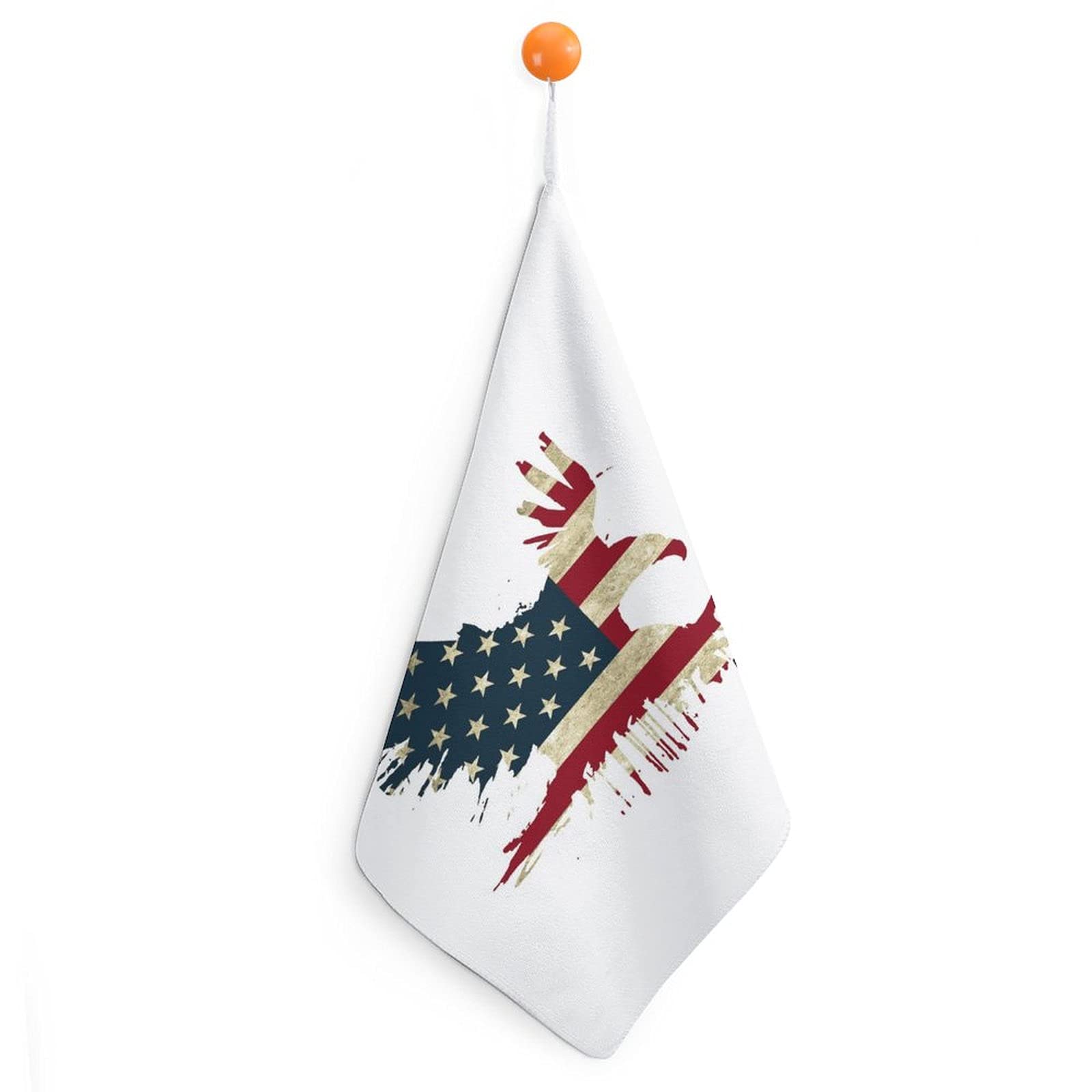 American Flag Eagle Hand Towel - Patriotic Kitchen & Bathroom Decor for Home, RV, and Outdoor Use