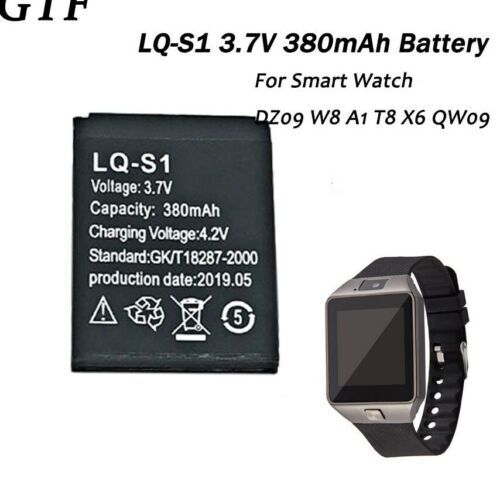 LQ S1 3.7V 380mAh Rechargeable Lithium Battery for AB S1, DJ 09, DZ09, GJD, HKS S1, FYM M9 Smartwatches - Long Lasting Power for Fitness Tracking & Daily Use