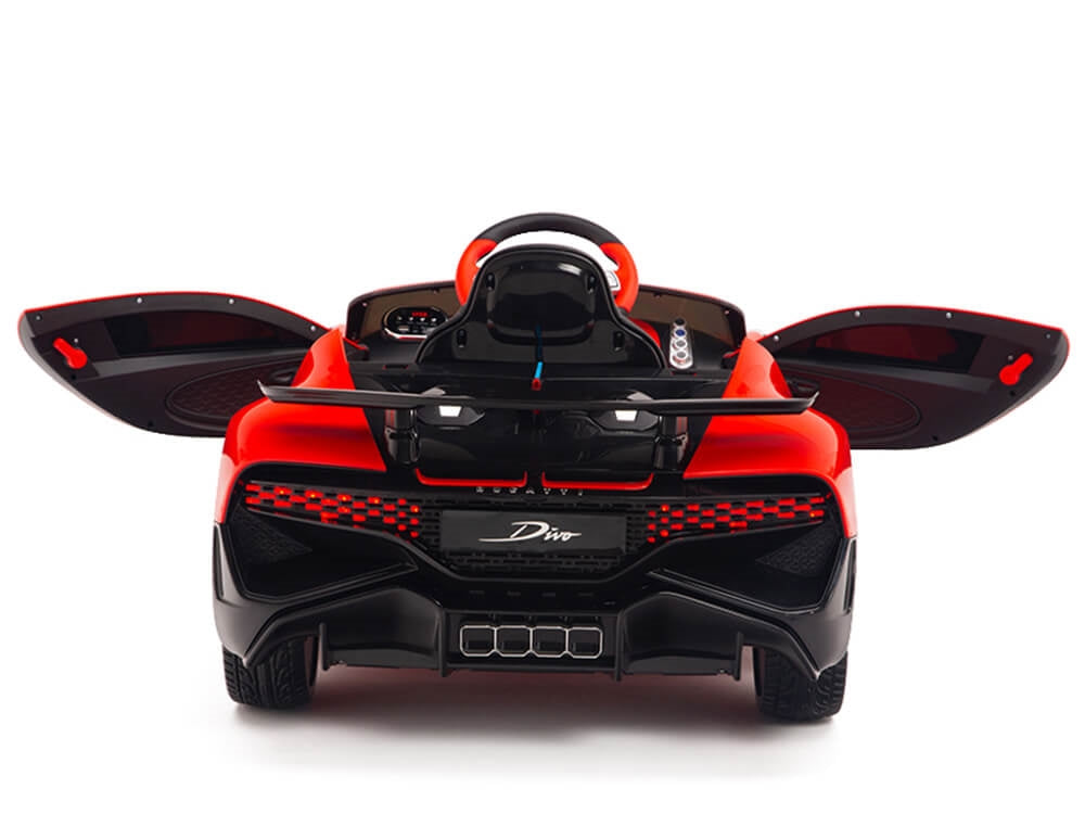 12V Bugatti Divo Kids Electric Ride-On Car with Remote Control - Red Battery-Powered Toy Vehicle for Boys & Girls - Perfect for Indoor & Outdoor Play, Birthday Gifts, and Backyard Fun