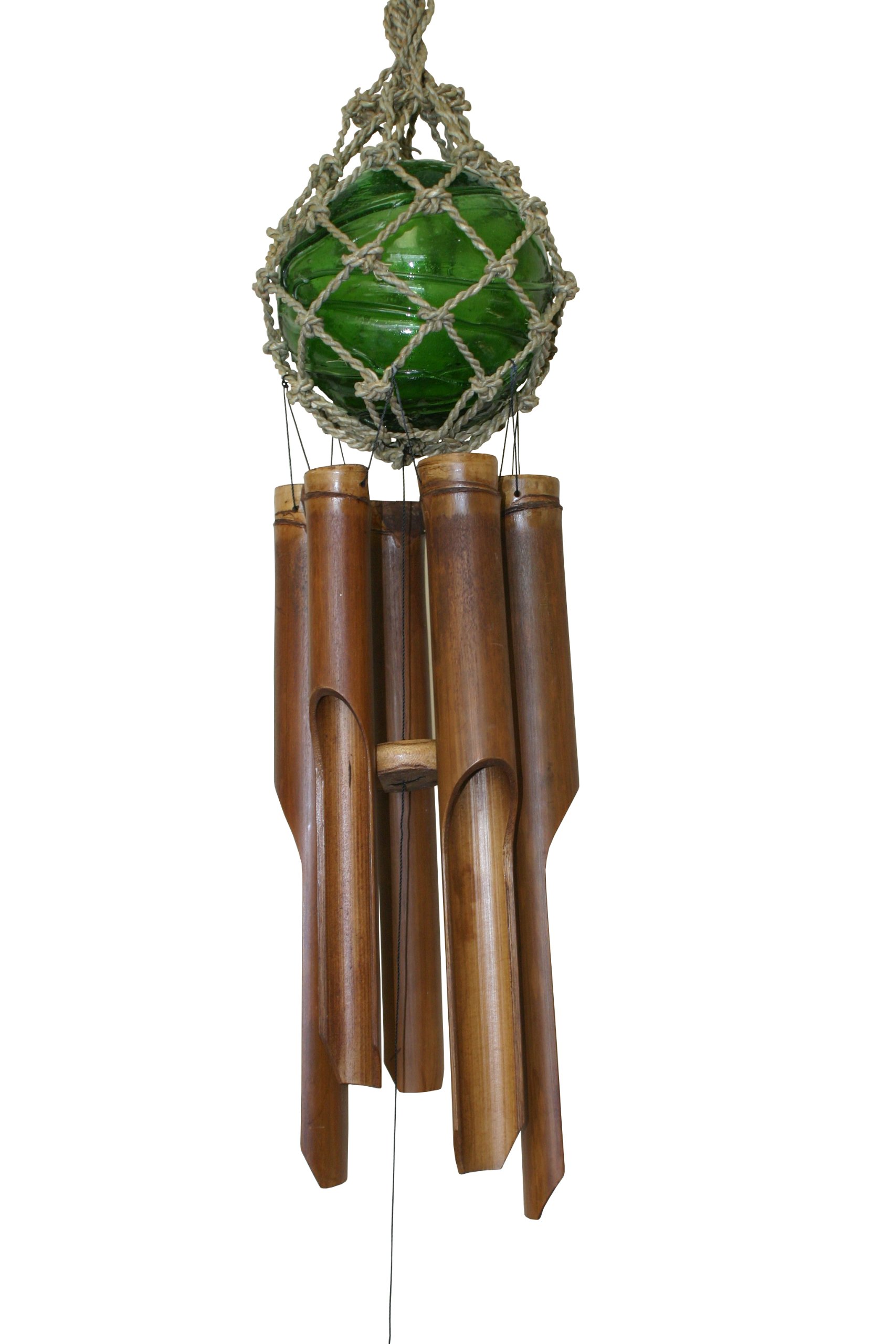 Cohasset 262 4-Inch Green Glass Ball Wind Chime - Outdoor Garden Decor, Patio & Porch Wind Chimes for Relaxing Sounds
