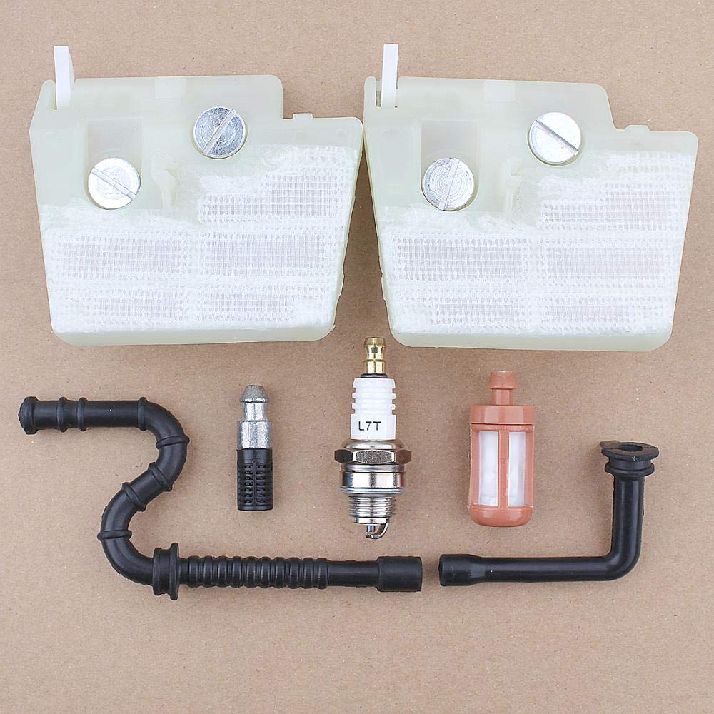 Stihl MS240 MS260 024 026 Chainsaw Replacement Parts - Air Oil Fuel Filter Hose Kit with Spark Plug 11211201617 - Perfect for Garden Tools & Chainsaw Maintenance