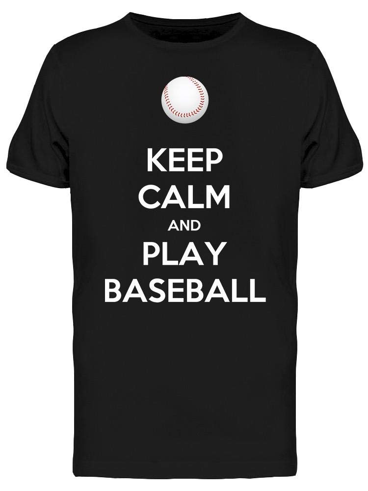 Smartprints Keep Calm and Play Baseball T-Shirt for Men - Soft Cotton Graphic Tee for Casual Wear, Sports Fans & Baseball Lovers