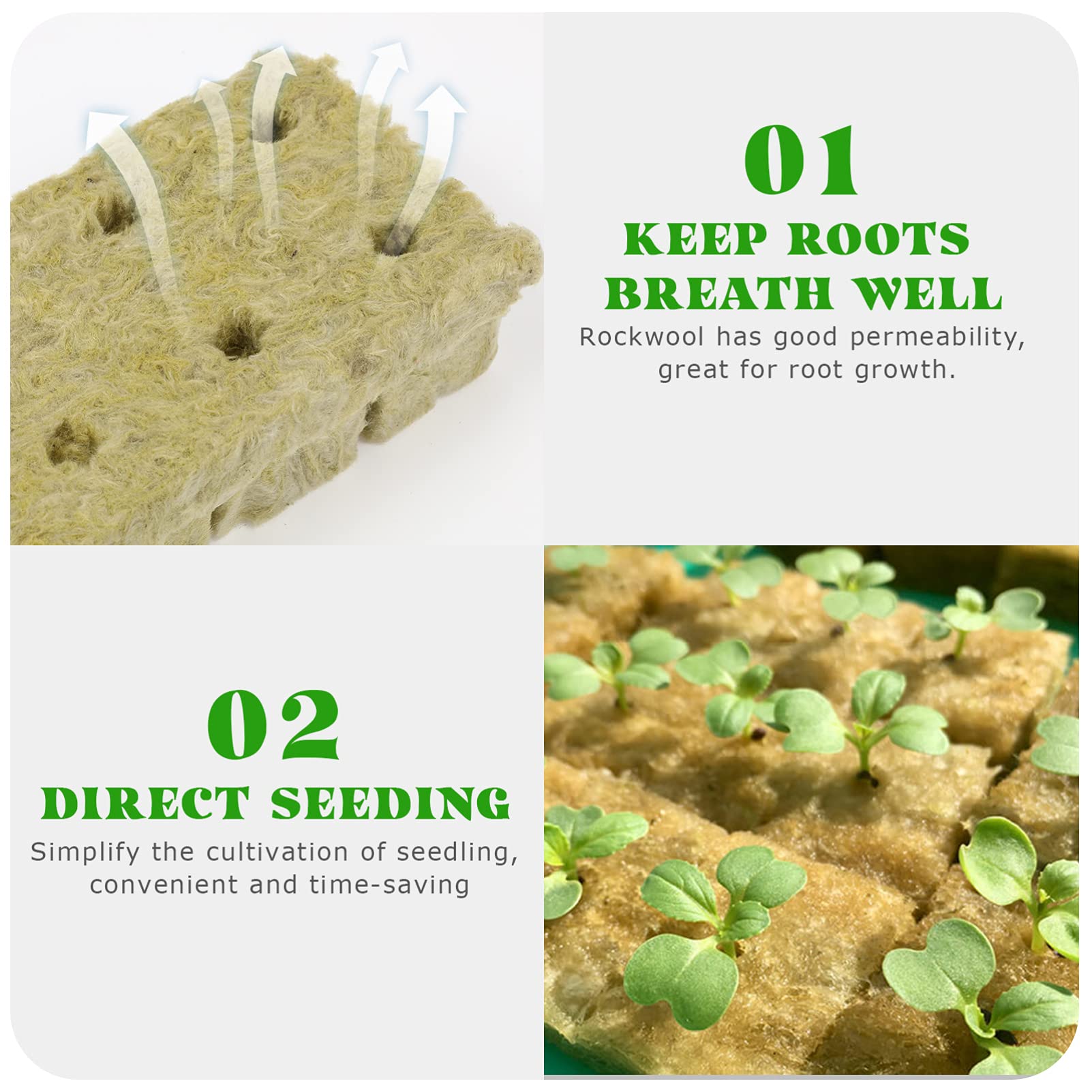 18 Pcs Hydroponic Grow Plugs - Soilless Starter Cubes for Plants | Wool Block Grow Medium for Hydroponics & Macro Plant Cultivation | Perfect for Indoor Gardening, Seed Starting & Hydroponic Systems