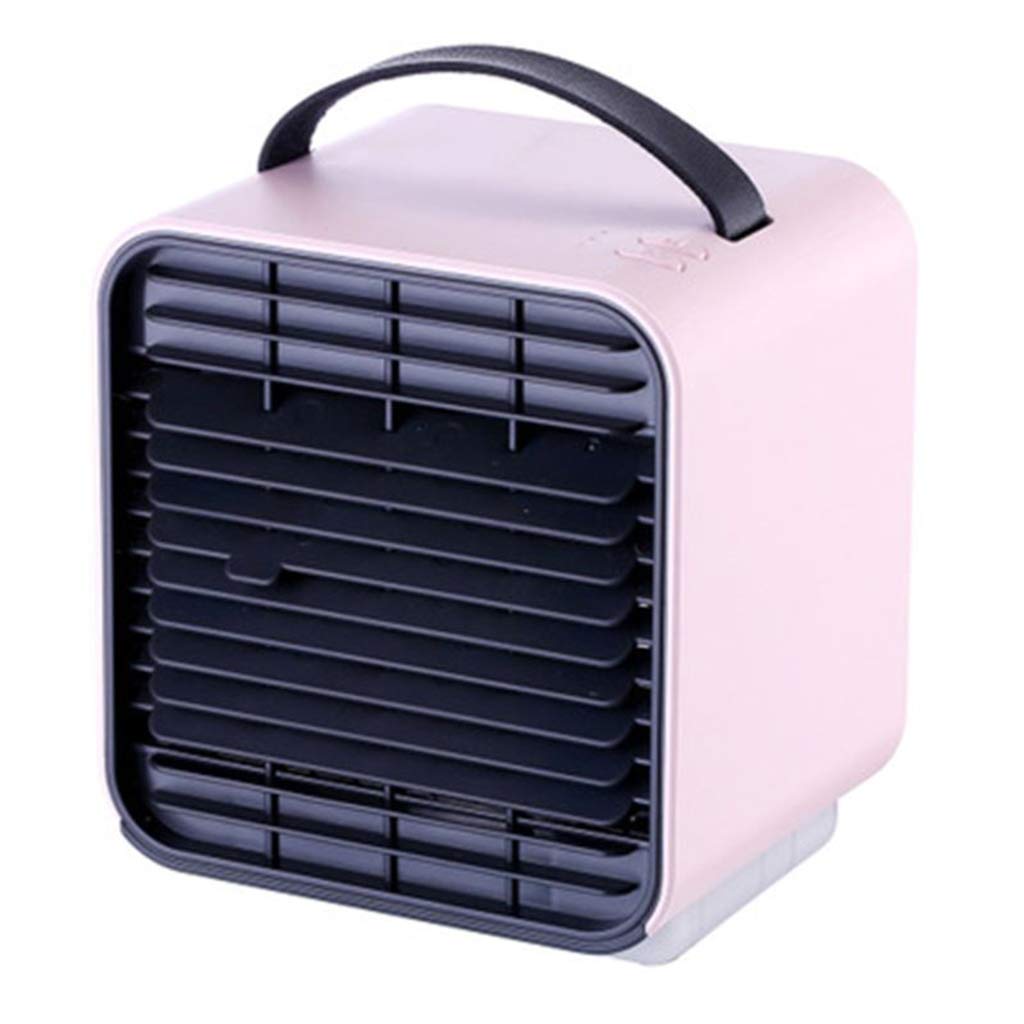 LILIANG Portable Evaporative Air Cooler Fan - Mini USB Personal Space Cooler, 3-Speed Small Air Conditioner with Humidifier & LED Light for Office, Home, Car, Recreation - Perfect for Summer Cooling & Indoor Comfort (Pink)