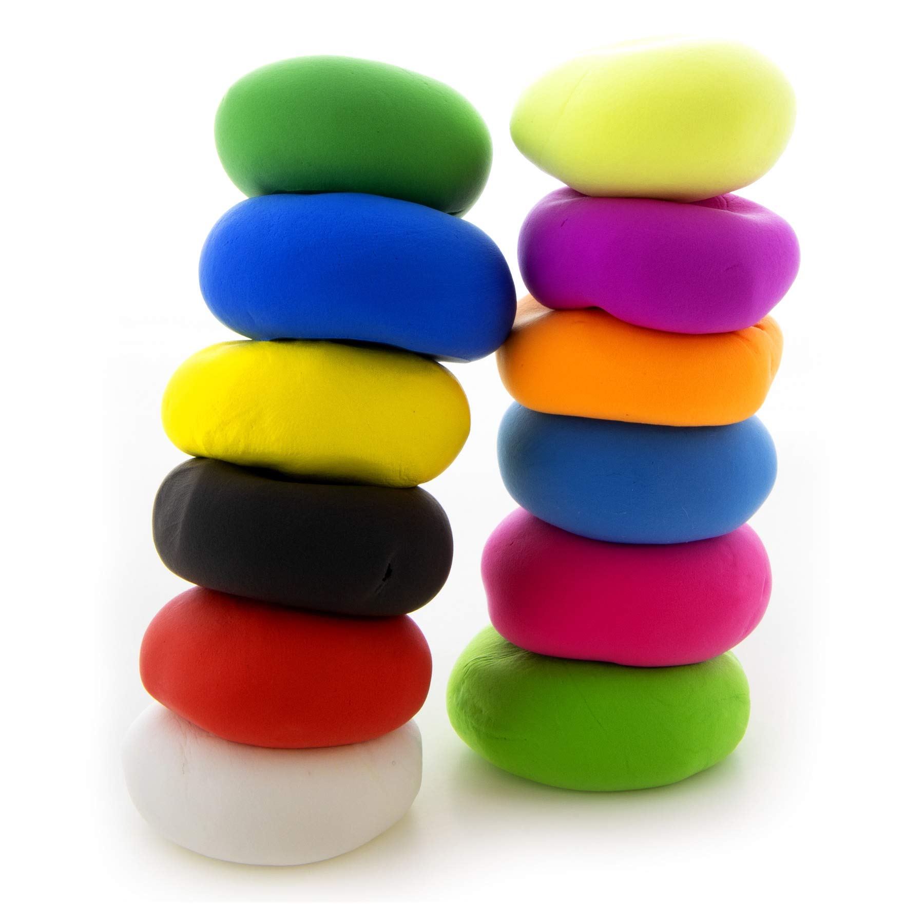 BAZIC 12 oz Neon Air Dry Clay 6 Colors - Non-Toxic Modeling Dough for Kids Art Crafts, DIY Slime Making - Perfect Gift for Toddlers, Boys & Girls (48-Pack) - Great for School Projects, Birthday Parties & Creative Play