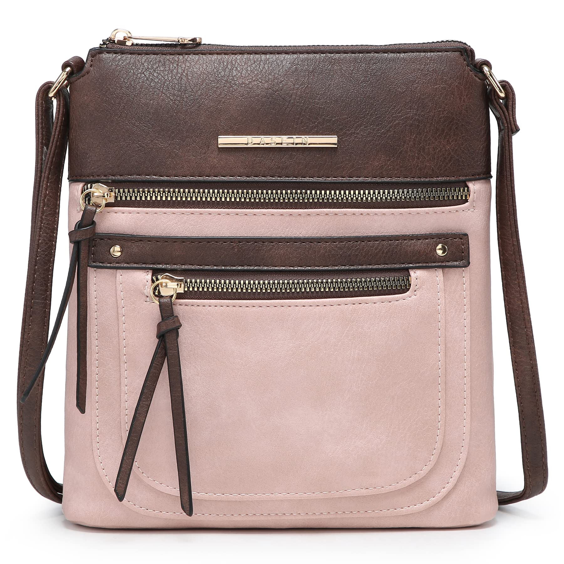 Dasein Vegan Leather Crossbody Purse for Women - Stylish Shoulder Bag with Multiple Zipper Pockets | Perfect for Work, Travel & Everyday Use