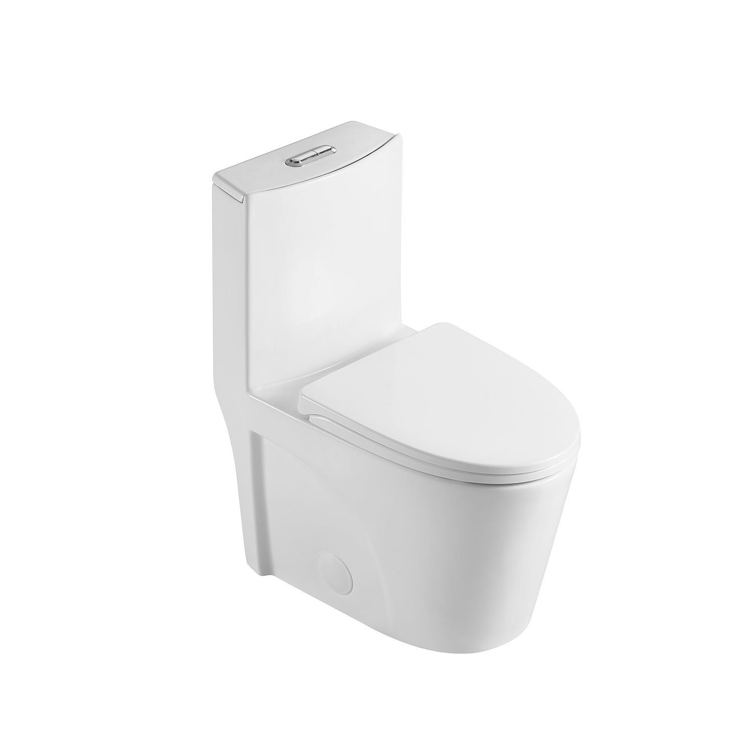 DAX One Piece Oval Toilet with Soft Closing Seat & Dual Flush High Efficiency - White Porcelain Bathroom Toilet, 31 Inch Height (BSN CL12011) | Perfect for Modern Homes, Small Bathrooms & Water-Saving Installations
