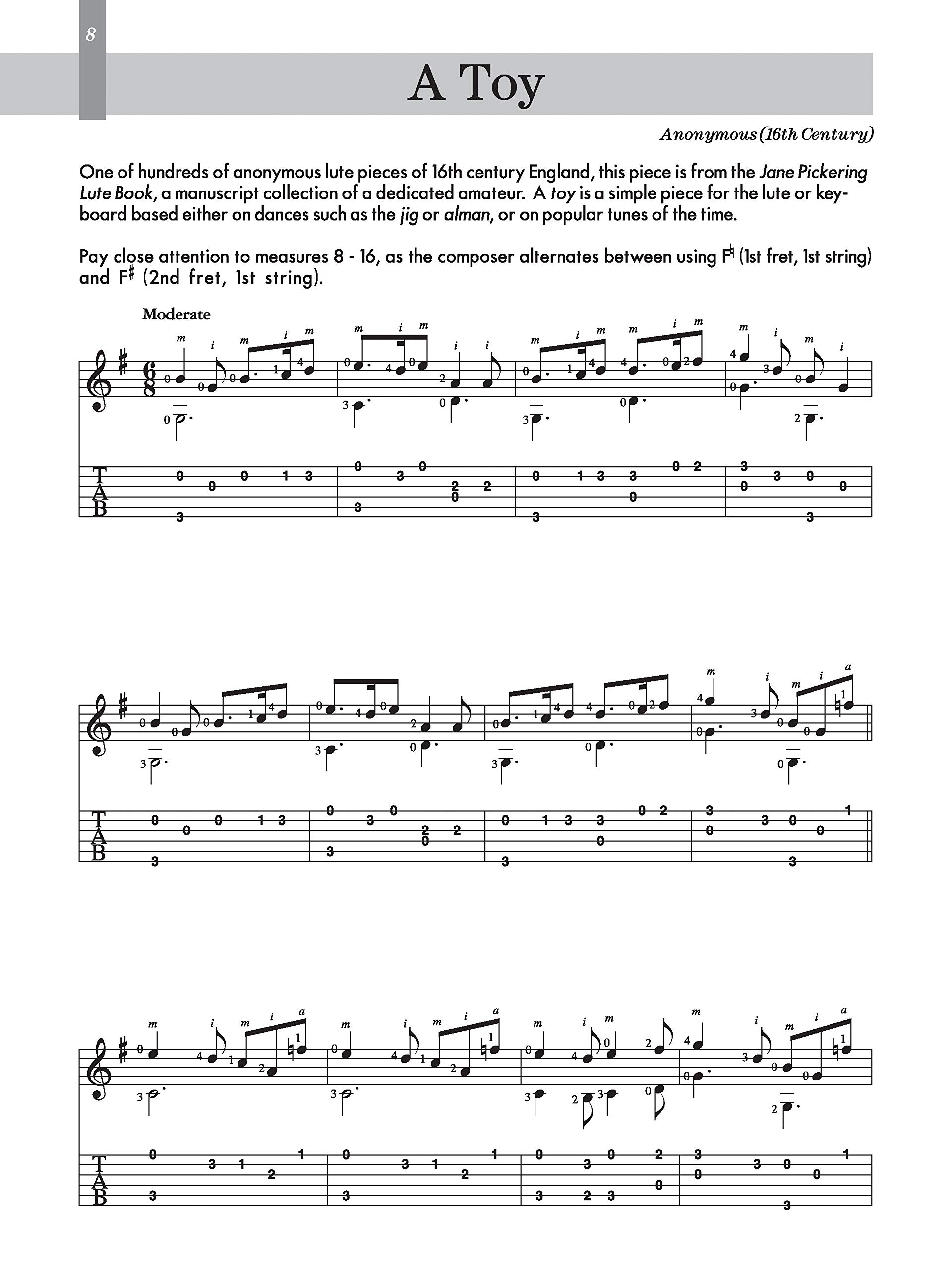 Renaissance Guitar Music Book - Easy to Intermediate Lute Solos Transcribed for Guitar with TAB Notation | Perfect for Classical Guitar Practice & Performance