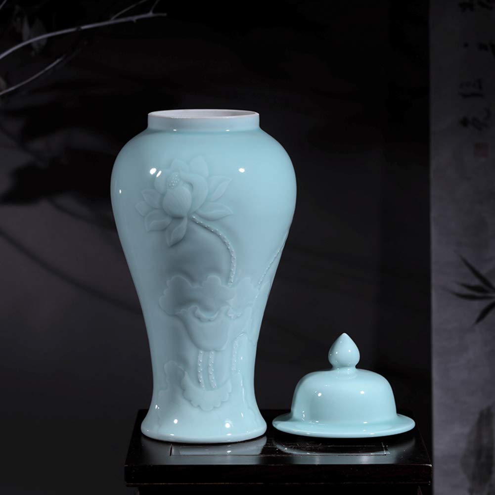 Antique Blue Porcelain Flower Vase - Handmade Ceramic Jar for Home Decor, Wedding Centerpiece & Traditional Tabletop Decoration | Perfect for Living Room, Dining Table & Office Desk