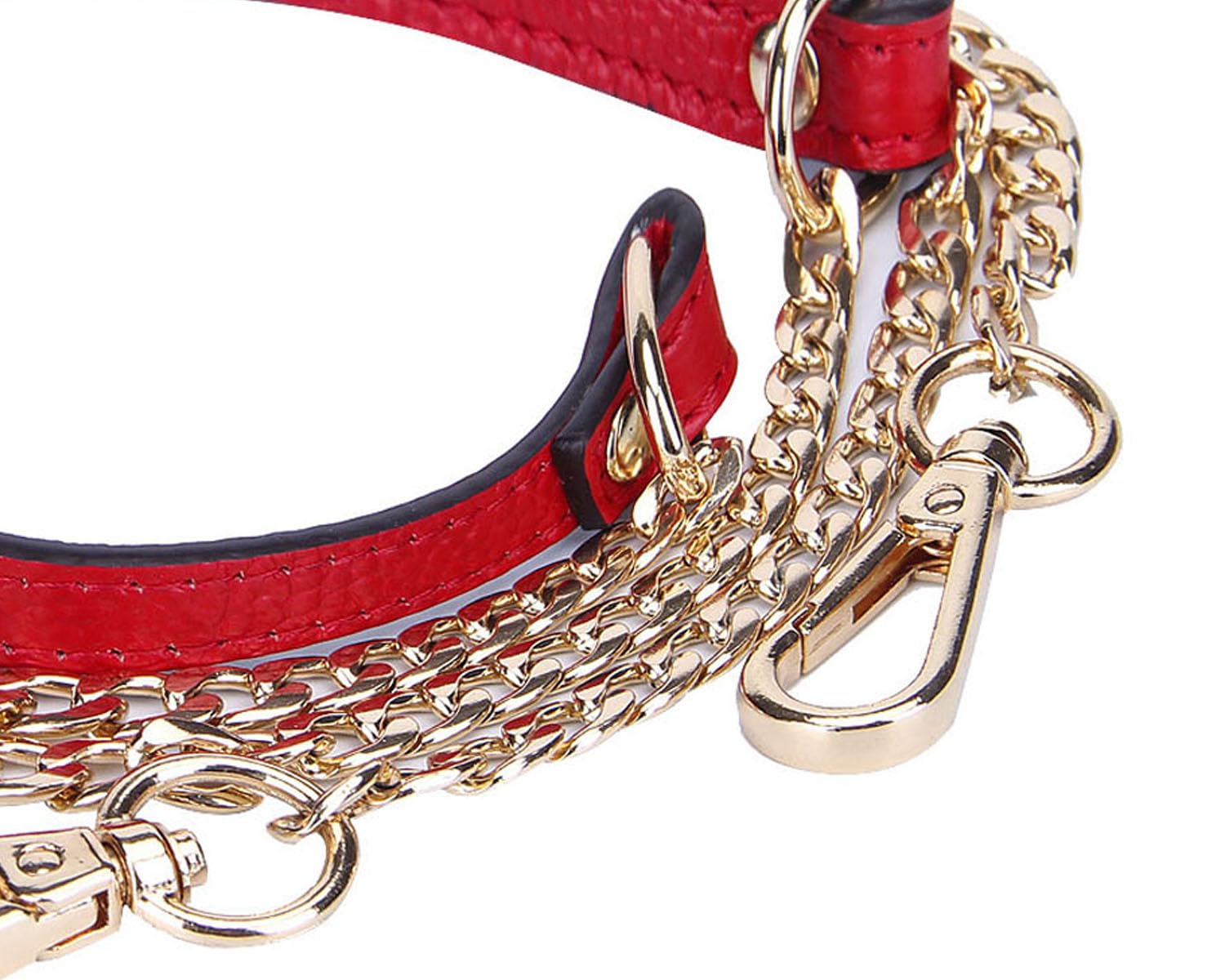 VanEnjoy 12MM Leather Crossbody Strap for Handbags - Black & Red - Perfect for Daily Use & Travel