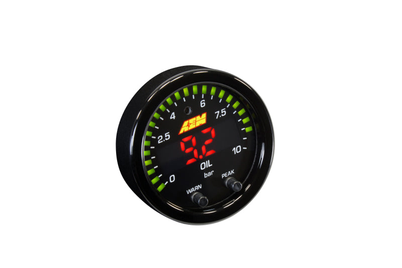 AEM X Series 0-150 PSI Oil Pressure Gauge Kit - High Performance Engine Monitoring for Racing, Off-Road & Classic Cars