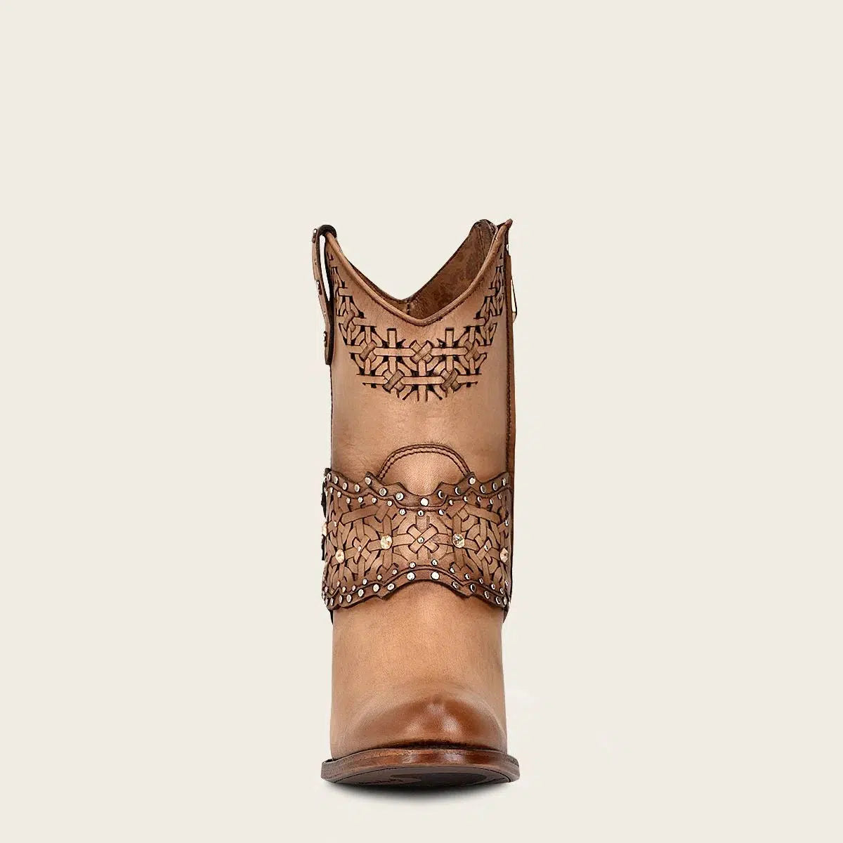 1Z42RS Women's Cuadra Almond Casual Cowgirl Ankle Boots - Genuine Cowhide Leather Western Boots for Everyday Wear, Country Dancing & Outdoor Adventures