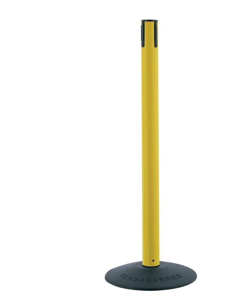 Retractable Barrier Post - Heavy Duty Expandable Safety Barrier for Crowd Control, Events, and Construction Sites | Durable Steel Base with Reflective Stripes for Enhanced Visibility