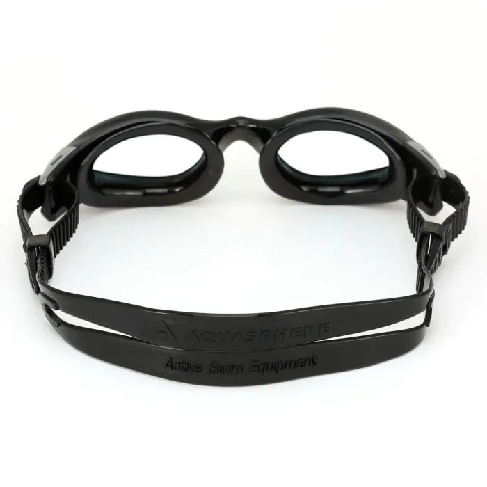 Aqua Sphere Kaiman Small A1 Swimming Goggles - Black/Black with Clear Lens for Pool, Open Water & Competitive Swimming