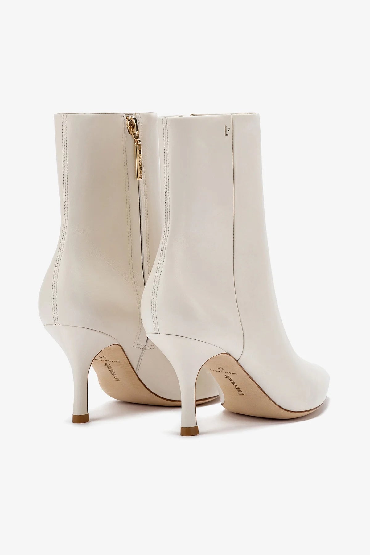 Ivory Leather Mini Kate Boots - Women's Fashion Ankle Boots for Casual Wear & Office Outfits