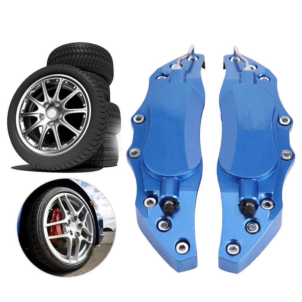 Qiilu 2-Piece Universal Rear Brake Caliper Covers - Durable Protector for 16-17 Inch Wheel Hubs | Perfect for Car Enthusiasts & DIY Auto Upgrades
