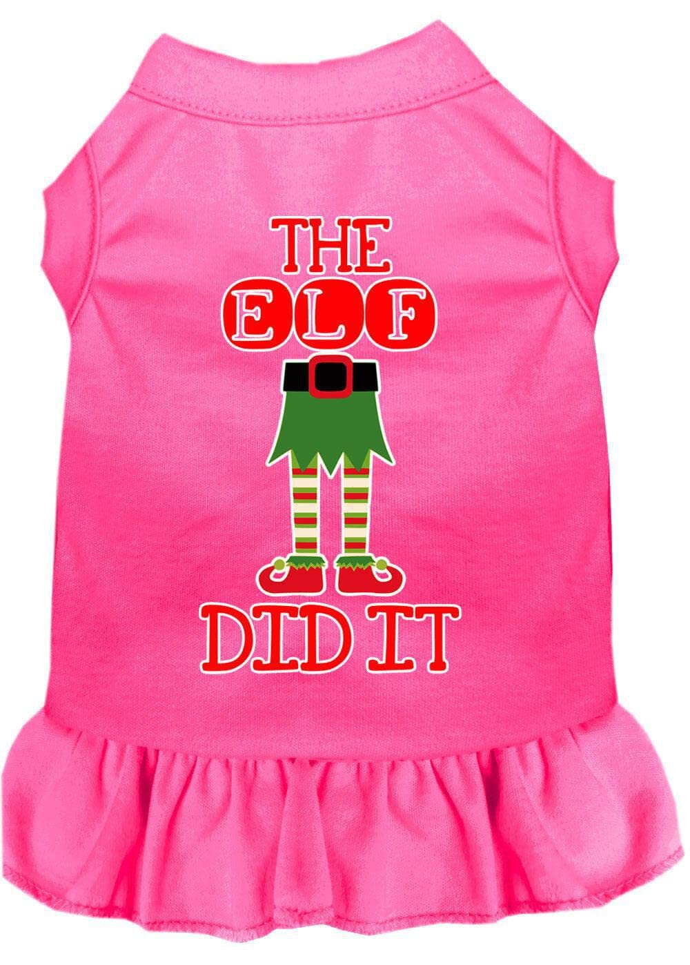 Christmas Pet Dog & Cat Costume - 'The Elf Did It' Funny Holiday Outfit in Bright Pink, Size XL (14-20 lbs) | Perfect for Christmas Parties, Pet Photos & Festive Celebrations