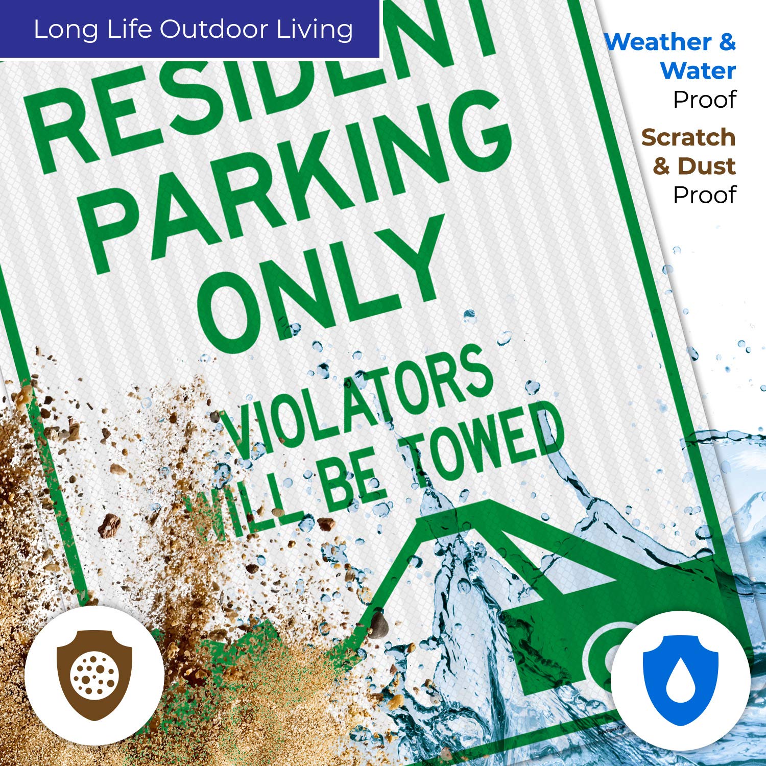 Resident Parking Only Sign - 24x30 Inches - Rust-Free .063 Aluminum - Fade Resistant - Indoor/Outdoor Use - Made in USA - Perfect for Apartment Complexes, Condos & Private Driveways